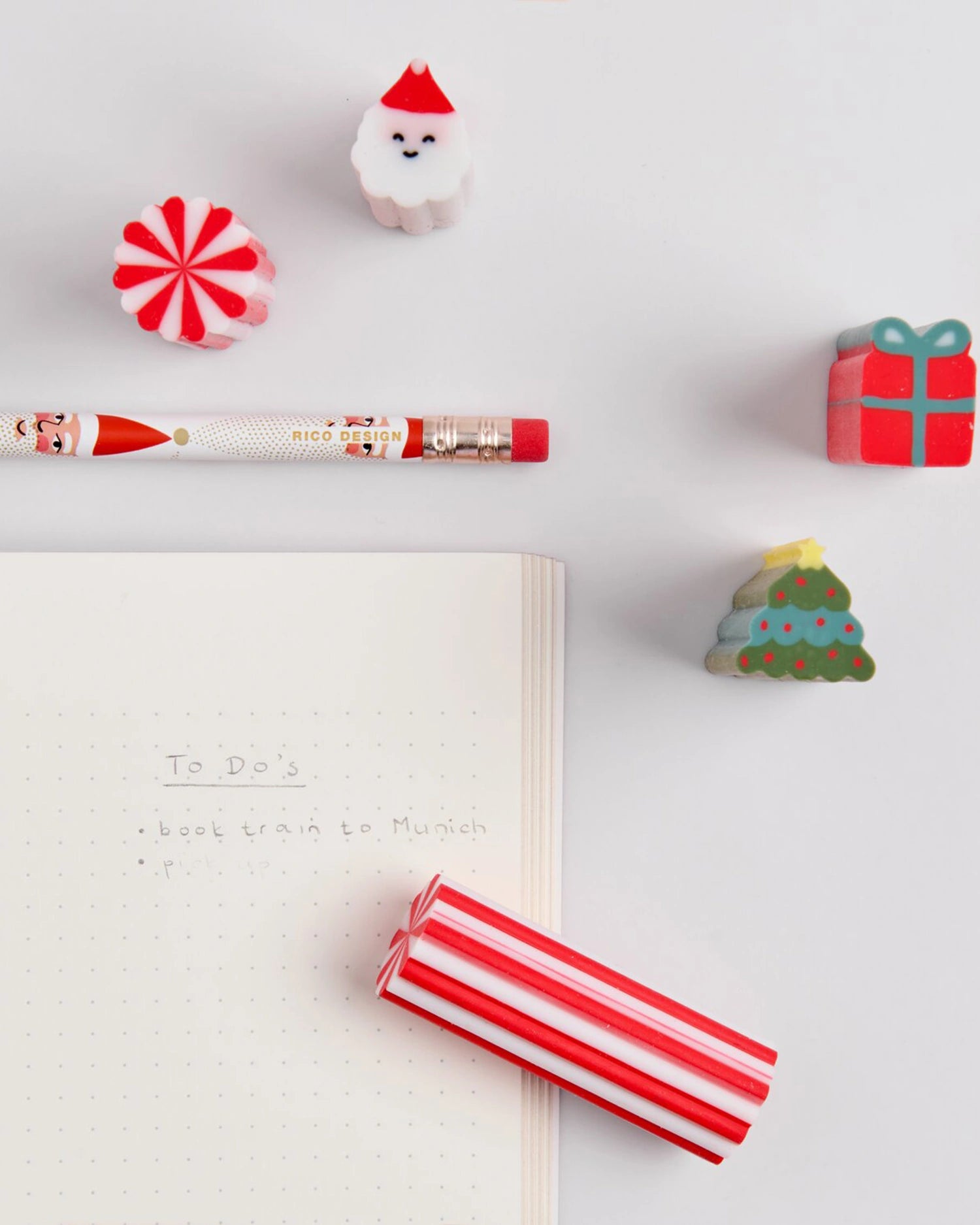 Rico Design - ADVENT ADVENT Radiergummi • Candy Cane - ROSA ECK