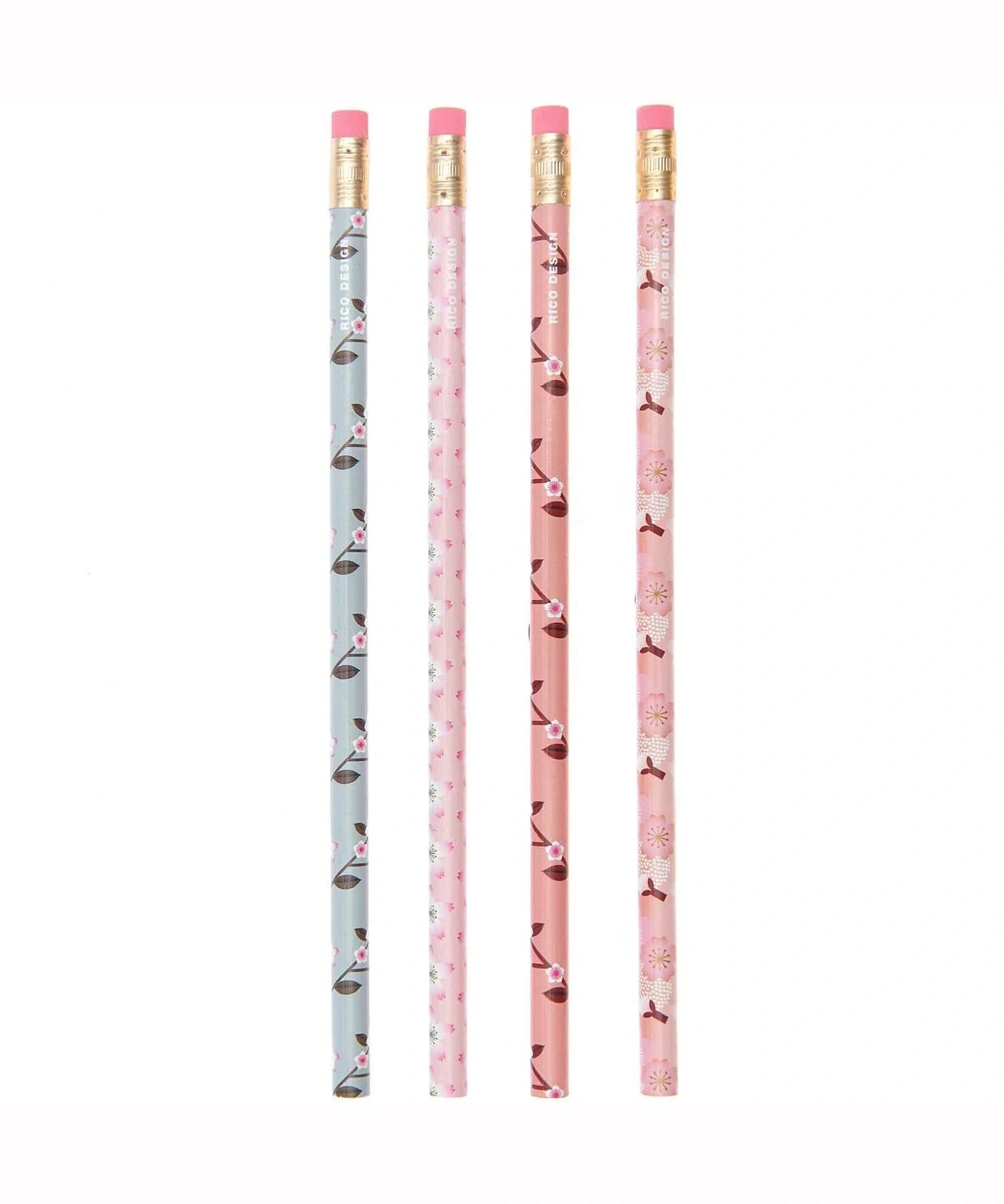 Rico Design - Bleistift-Set (4 Stück) • Sakura Kirschblüte - ROSA ECK