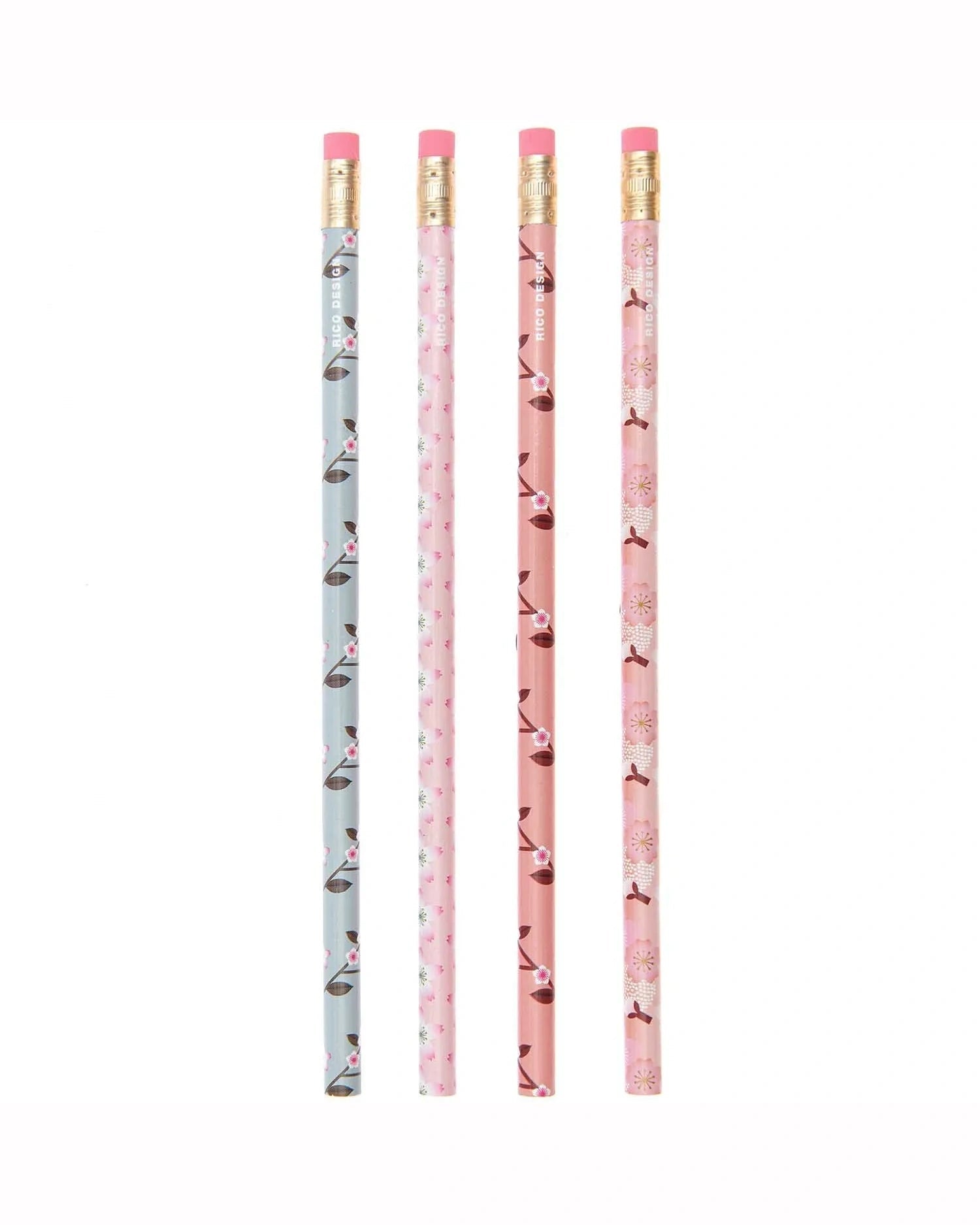 Rico Design - Bleistift-Set (4 Stück) • Sakura Kirschblüte - ROSA ECK