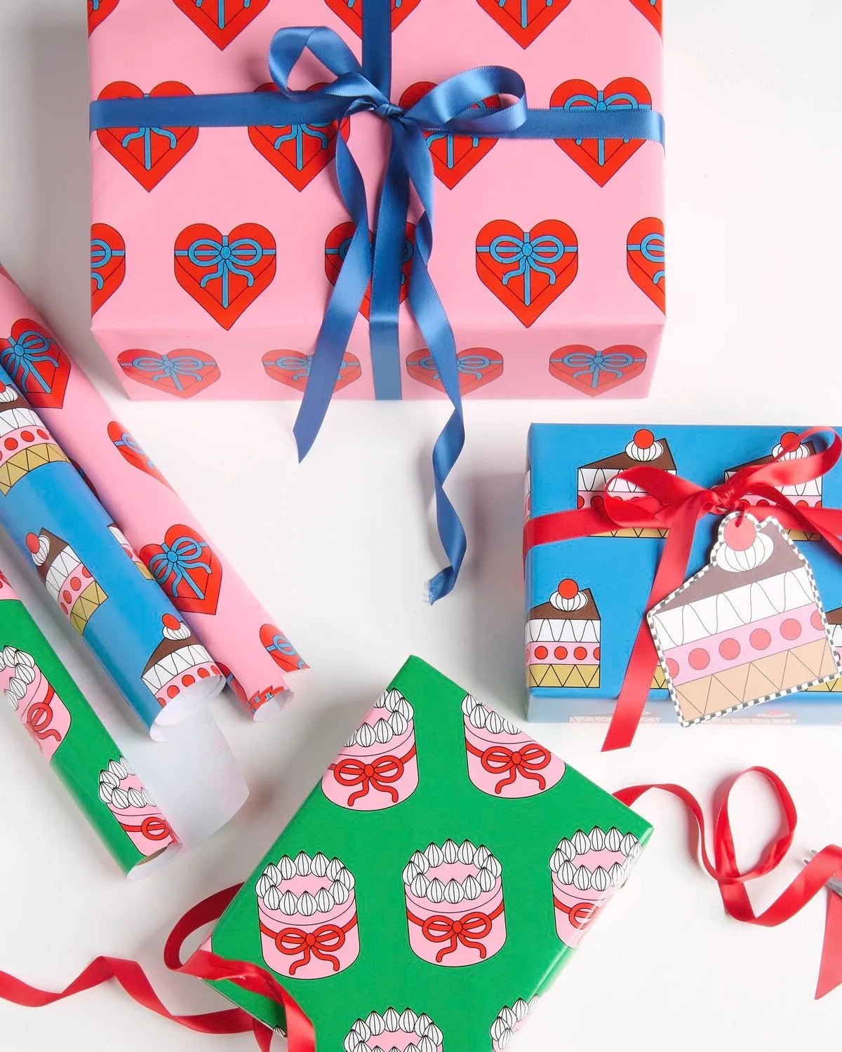 Rico Design - EYE CANDY Geschenkpapier • Torten - ROSA ECK