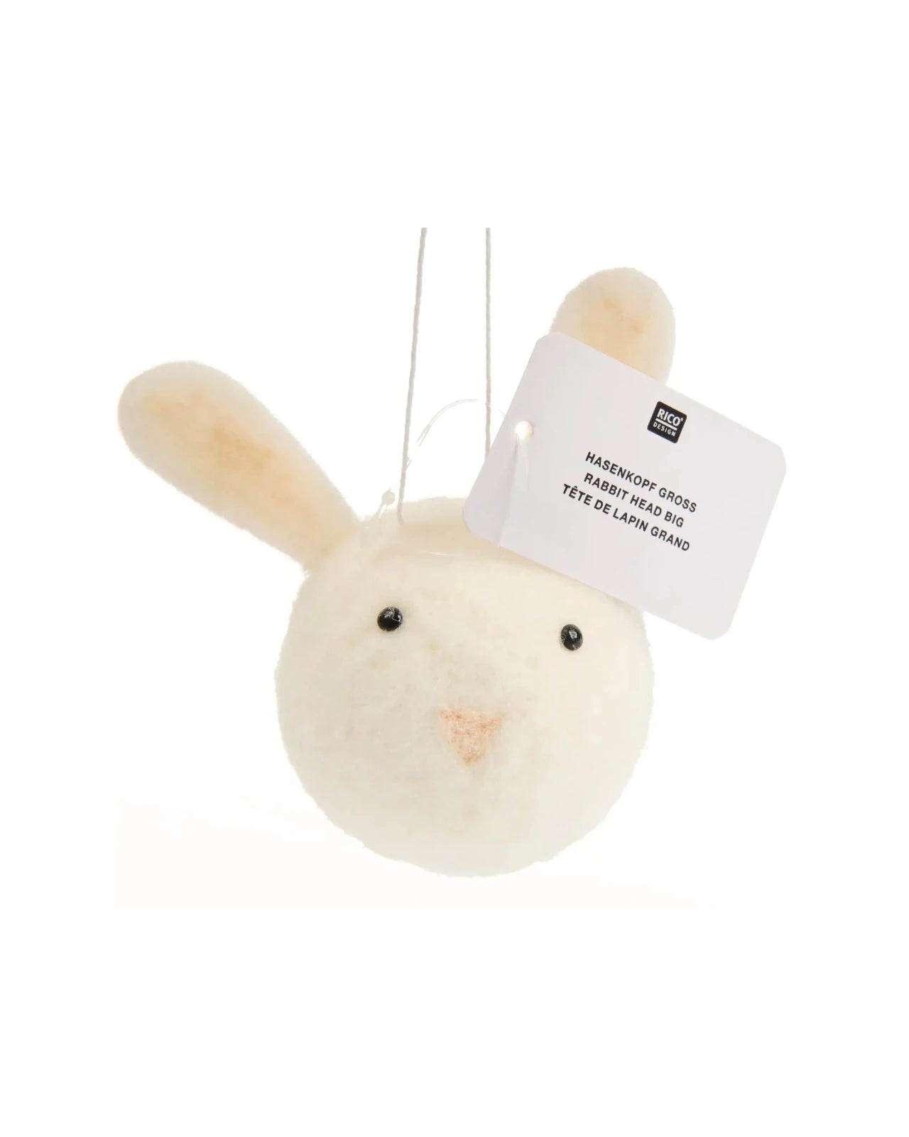 Rico Design - Filz Aufhänger • Hasenkopf Weiß - ROSA ECK