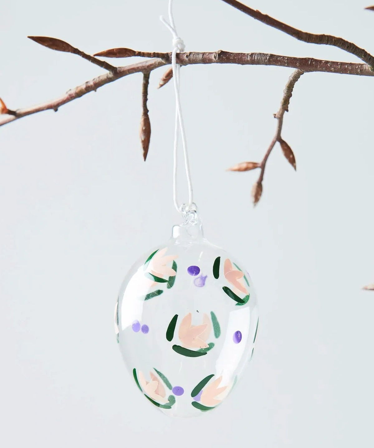 Rico Design - Glas Ei • Blüten handbemalt - ROSA ECK