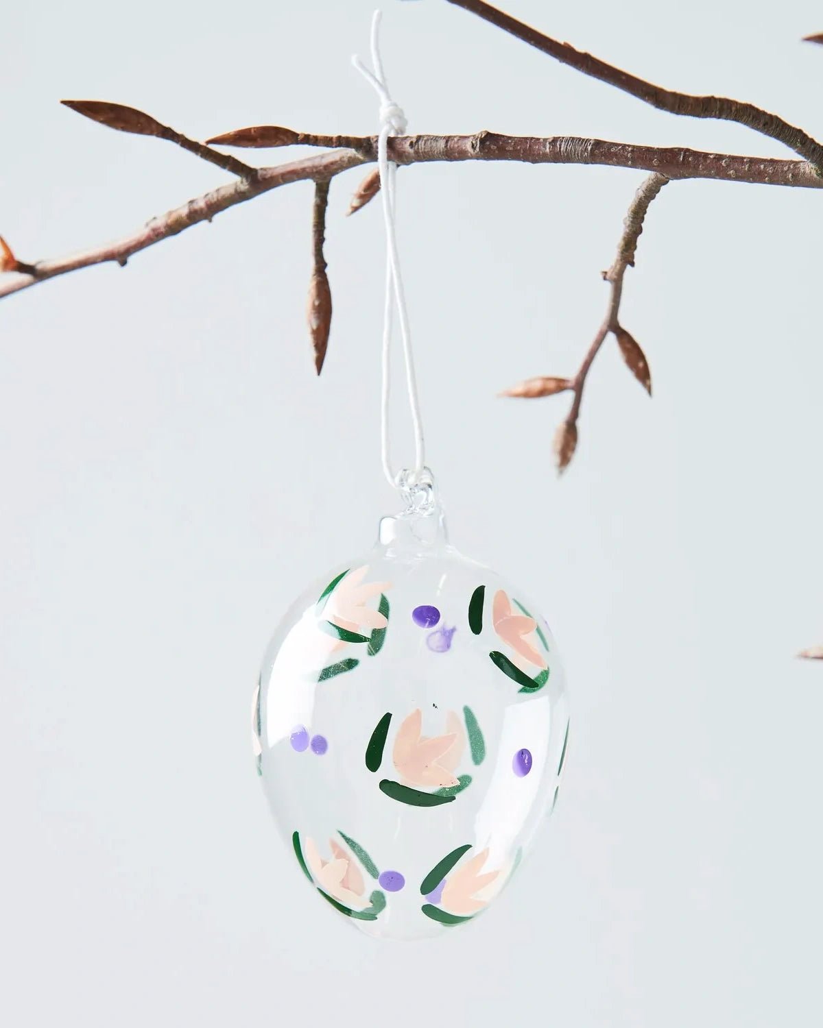 Rico Design - Glas Ei • Blüten handbemalt - ROSA ECK