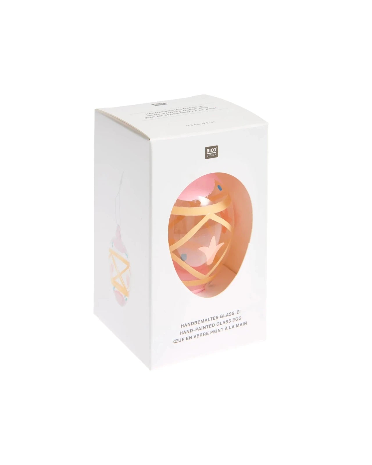 Rico Design - Glas Ei • Tulpen handbemalt - ROSA ECK