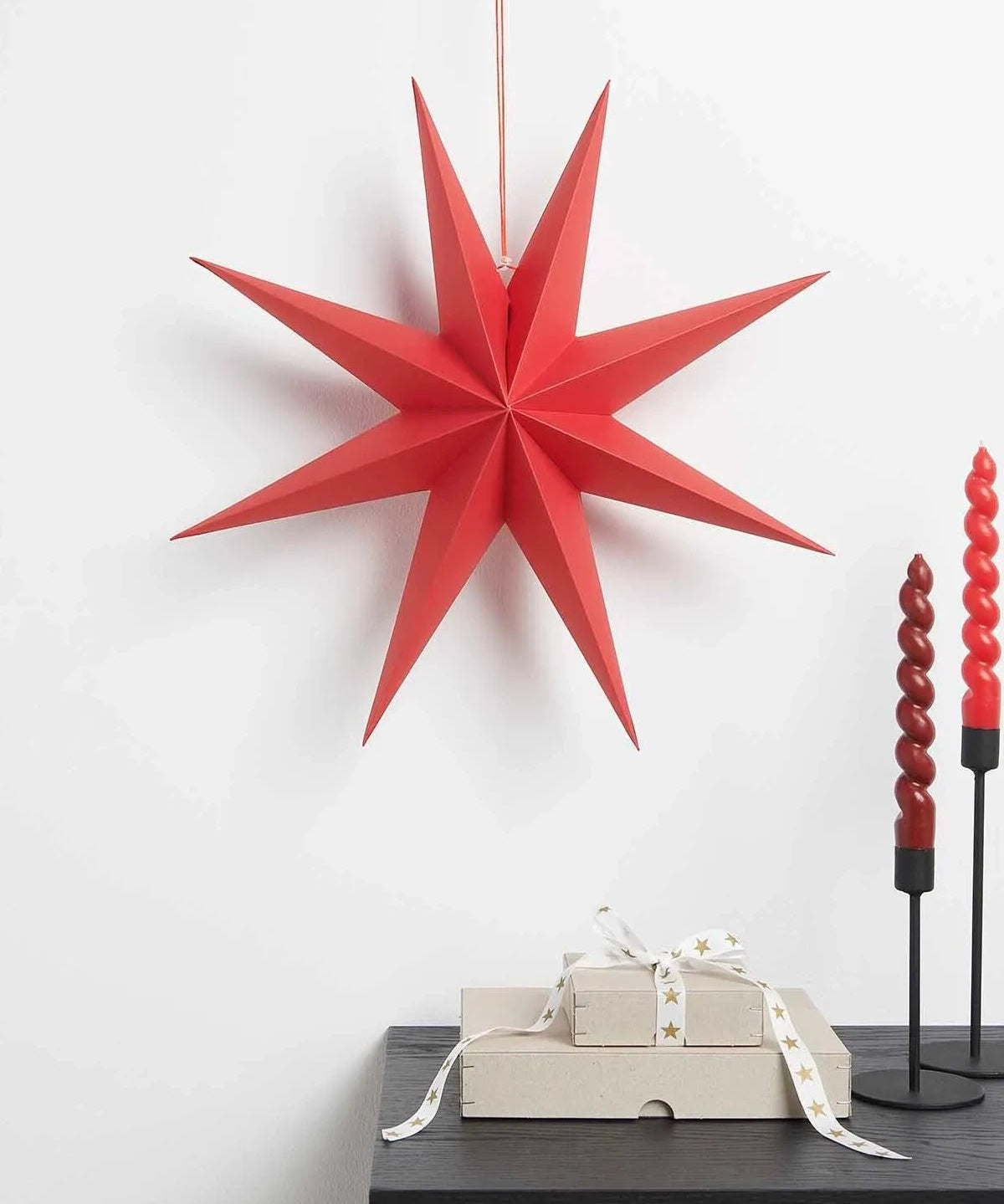 Rico Design - Großer Papierstern Auffaltbar (⌀ 45 cm) • Rot - Papierstern - ROSA ECK