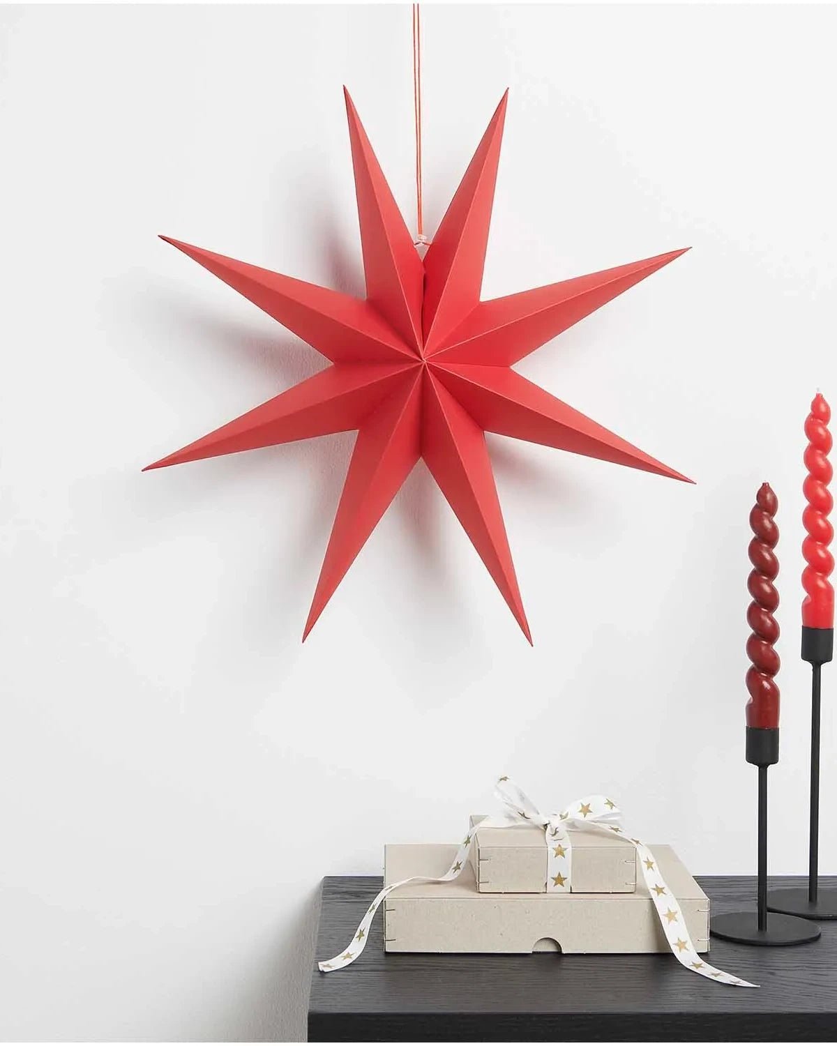 Rico Design - Großer Papierstern Auffaltbar (⌀ 45 cm) • Rot - Papierstern - ROSA ECK