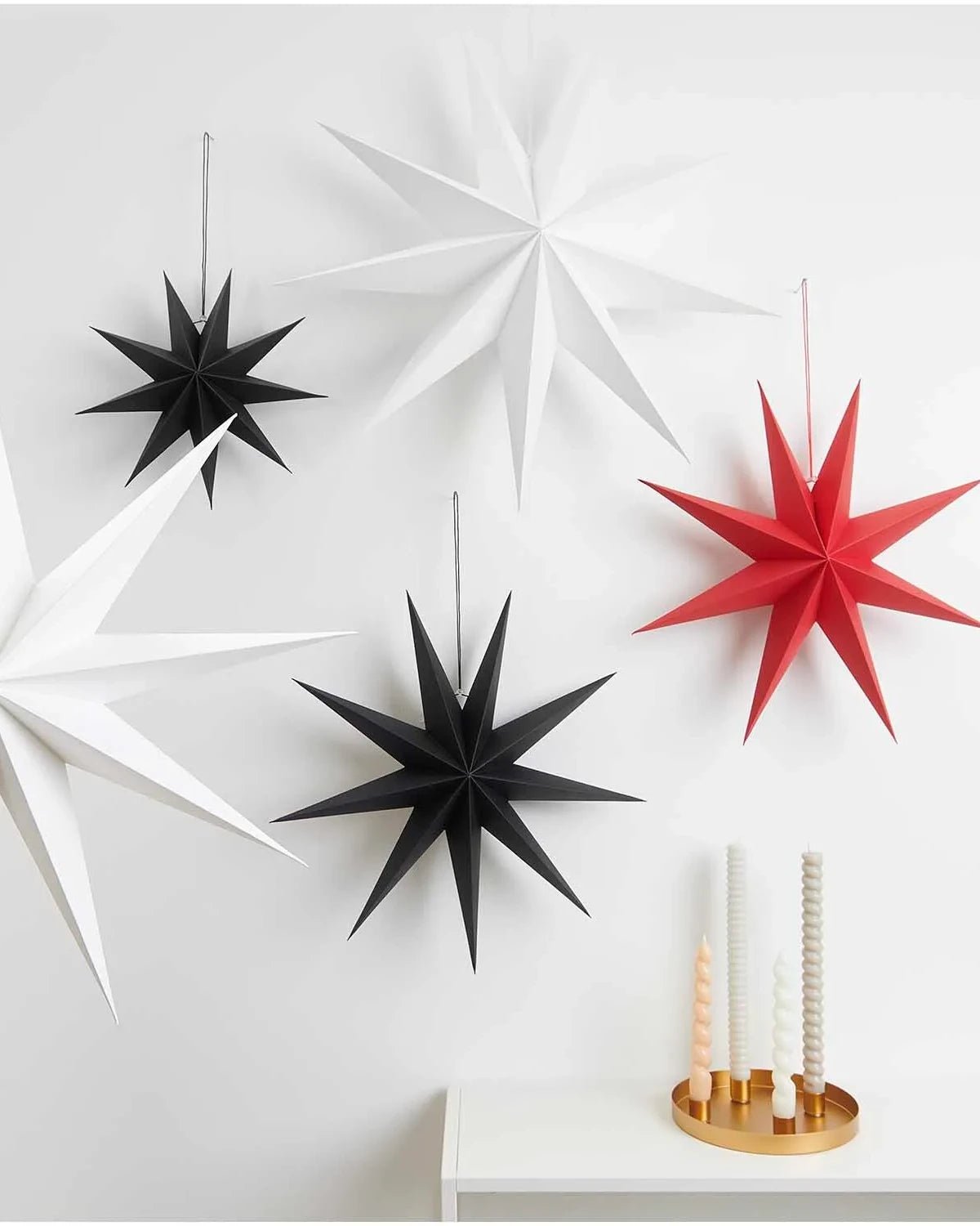 Rico Design - Großer Papierstern Auffaltbar (⌀ 45 cm) • Rot - Papierstern - ROSA ECK