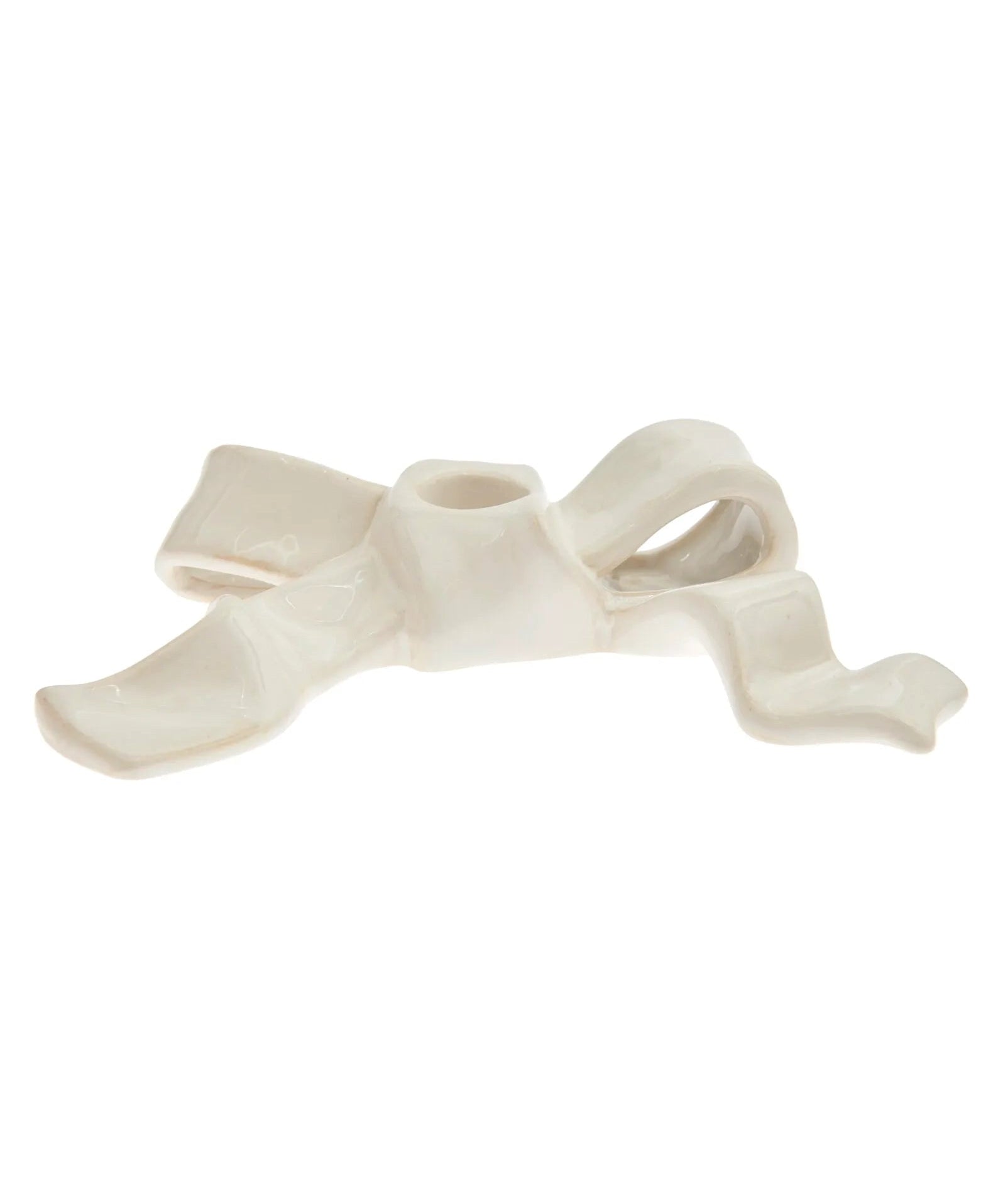 Rico Design - Keramik Kerzenhalter Schleife (⌀ 21 mm) | Creme - ROSA ECK Concept Store