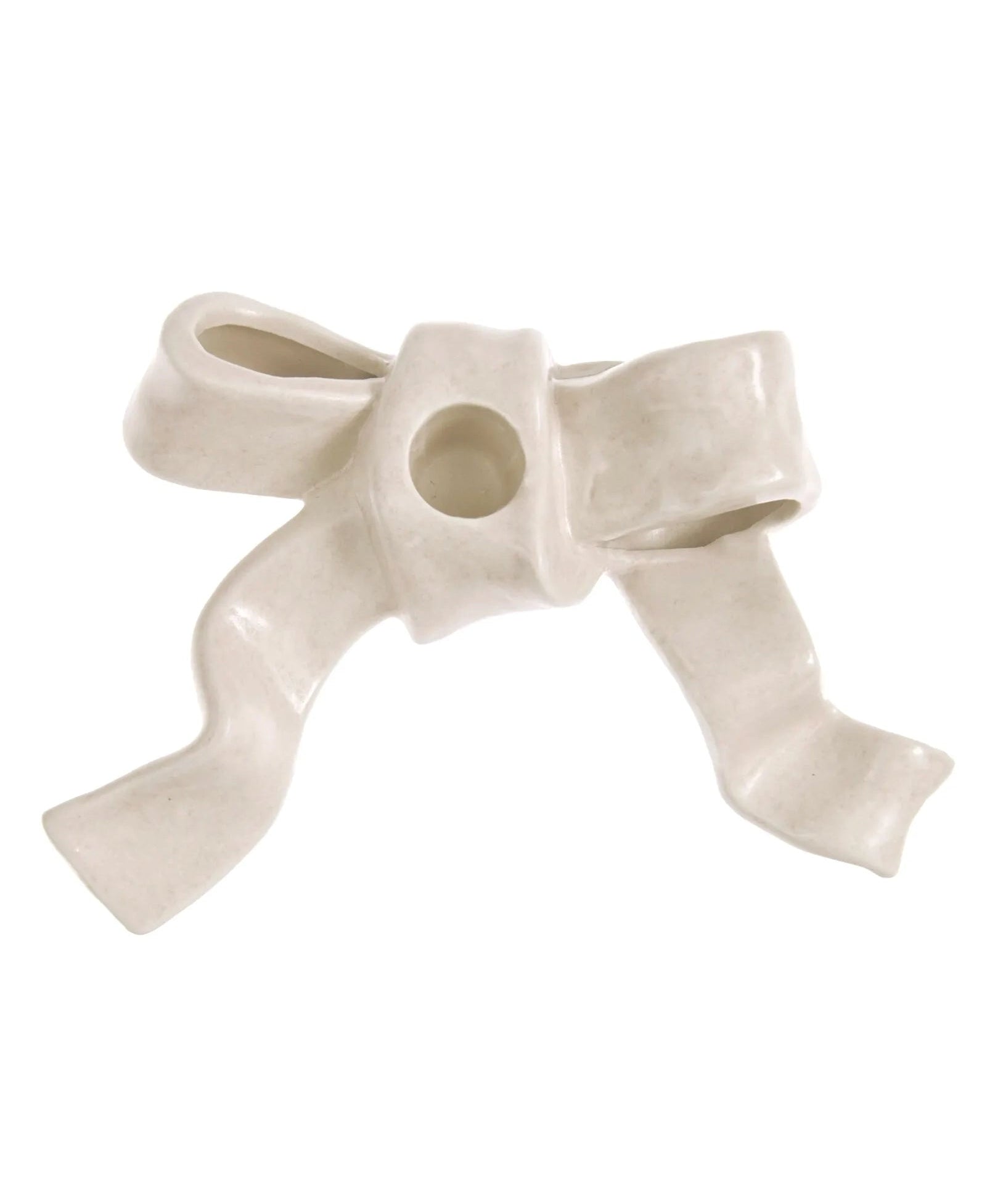 Rico Design - Keramik Kerzenhalter Schleife (⌀ 21 mm) | Creme - ROSA ECK Concept Store