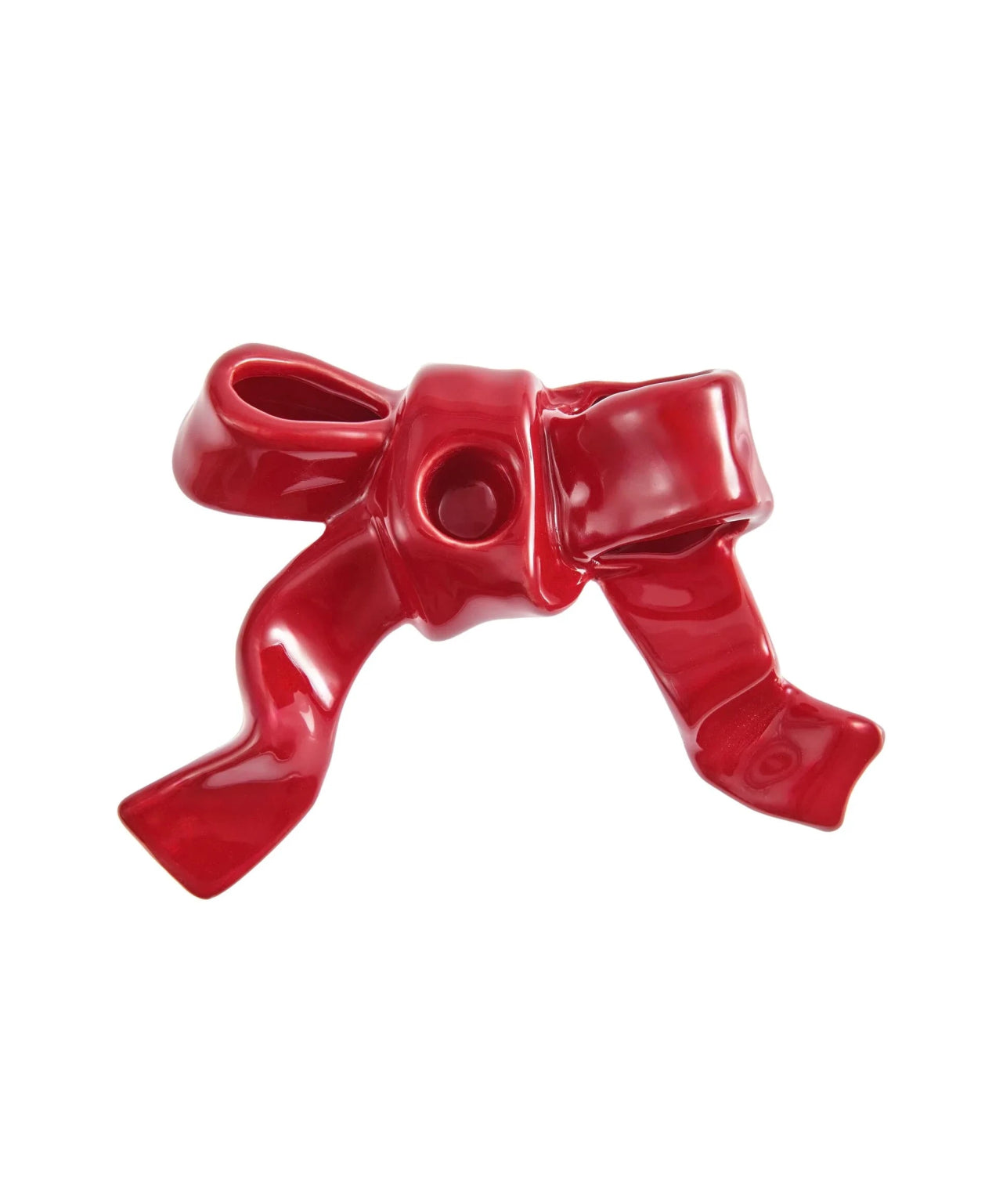 Rico Design - Keramik Kerzenhalter Schleife • Rot - Kerzenständer - ROSA ECK