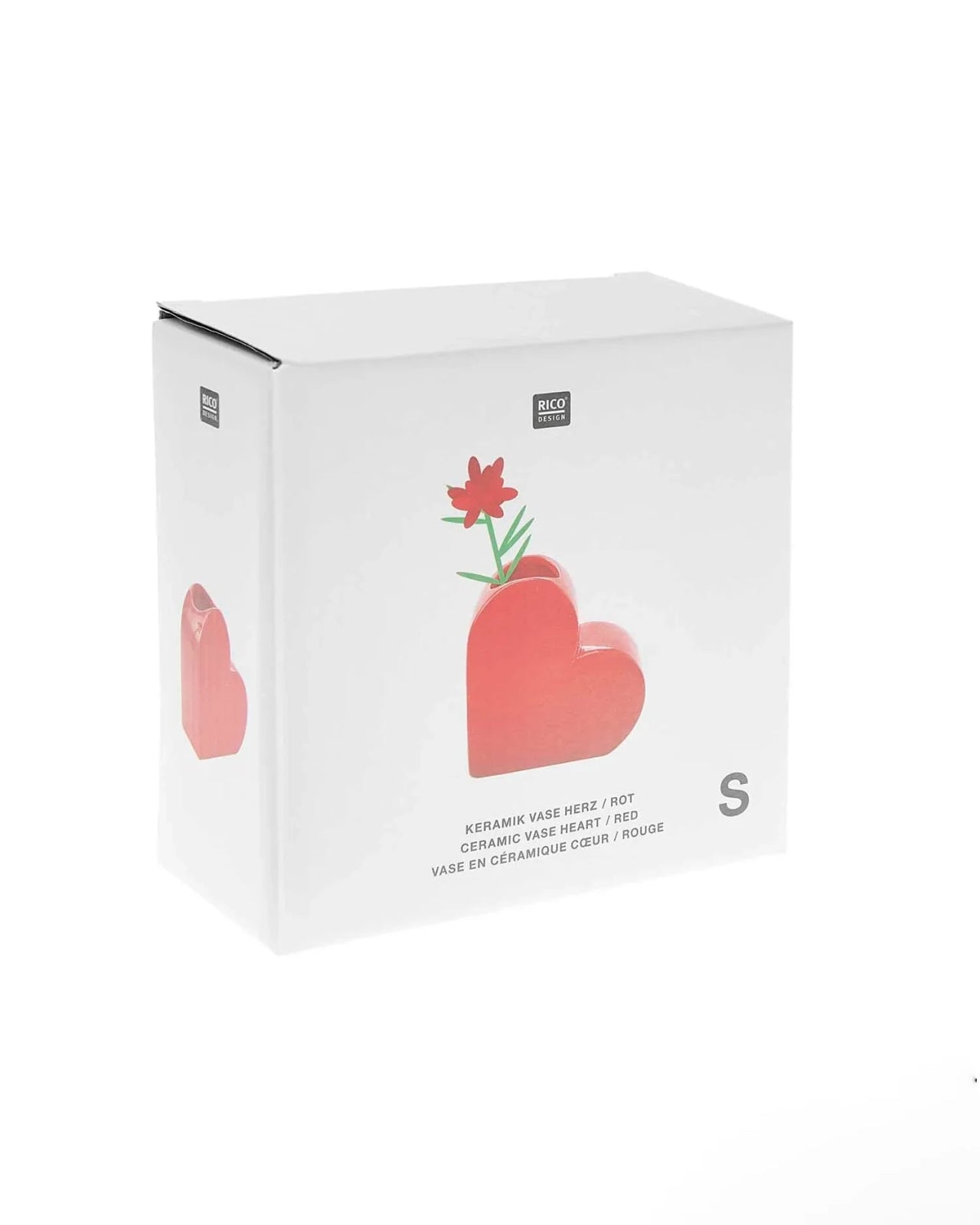 Rico Design - Kleine Keramik - Vase • Herz - Vase - ROSA ECK