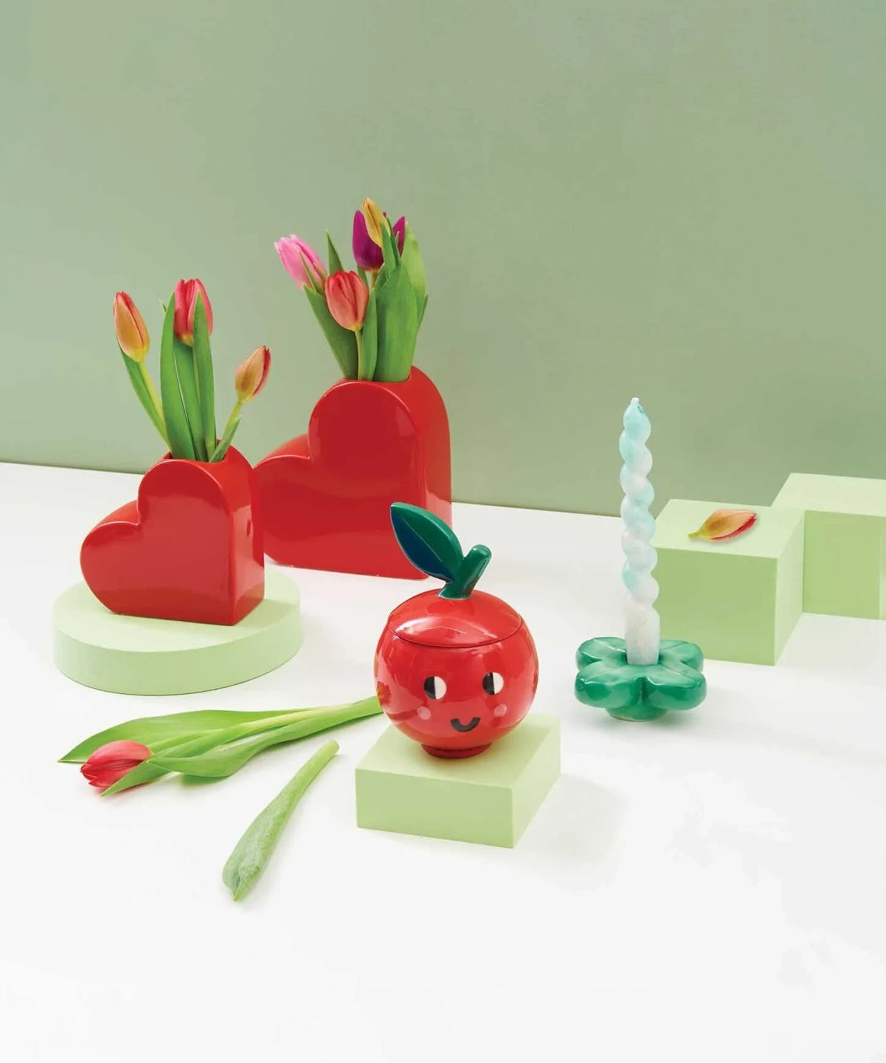 Rico Design - Kleine Keramik - Vase • Herz - Vase - ROSA ECK