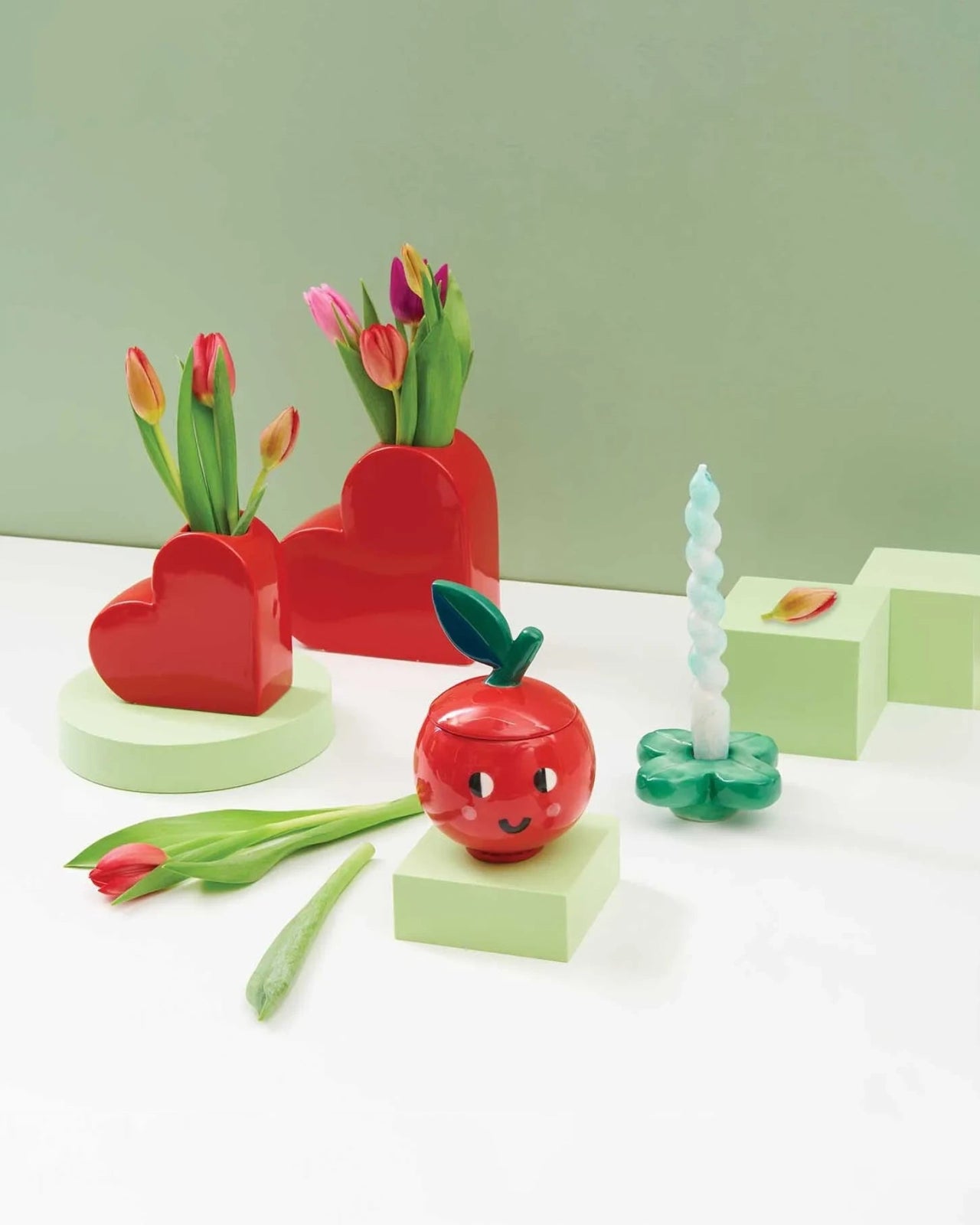 Rico Design - Kleine Keramik - Vase • Herz - Vase - ROSA ECK