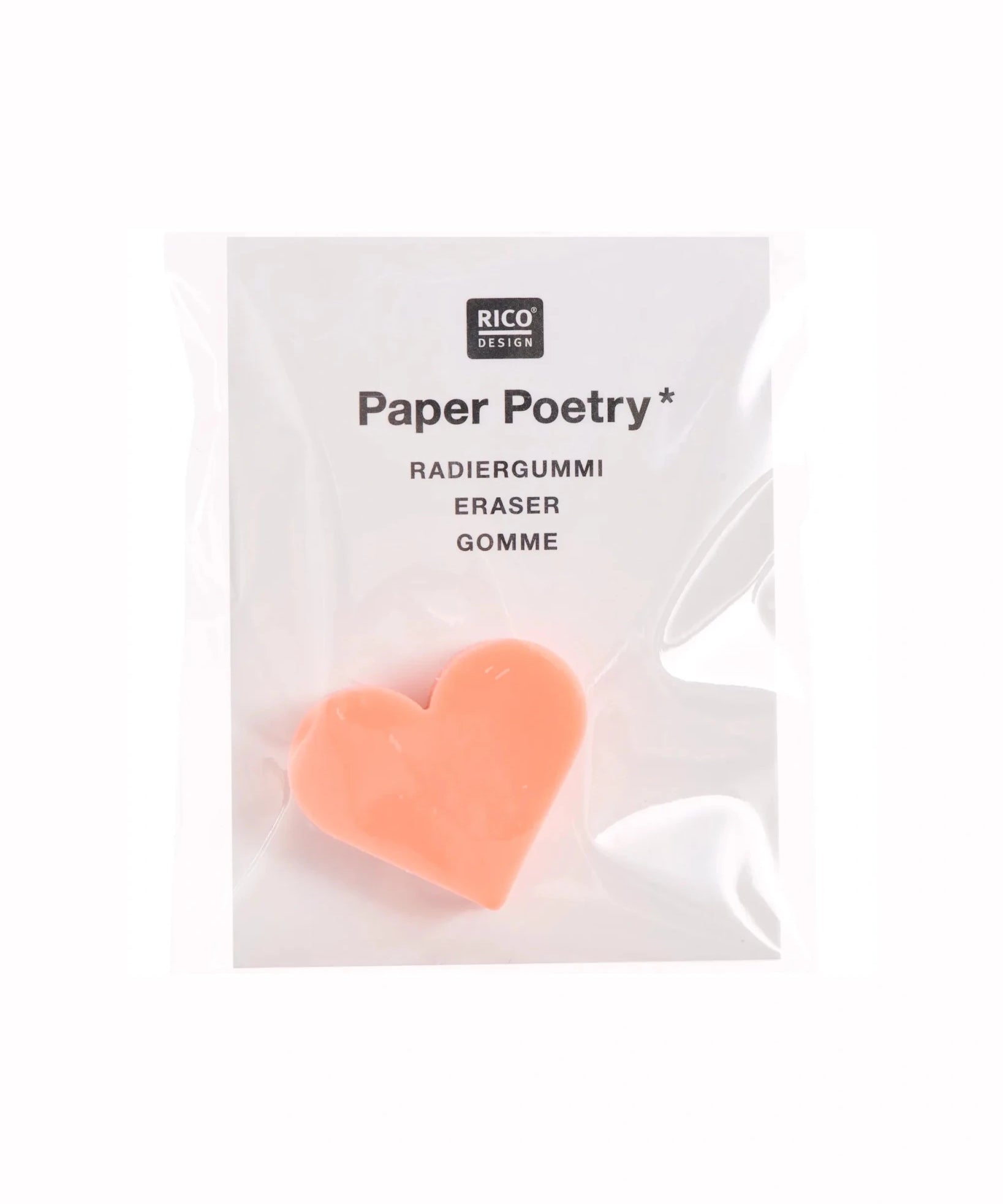 Rico Design - Mini-Radiergummi • Herz Neonrot - ROSA ECK