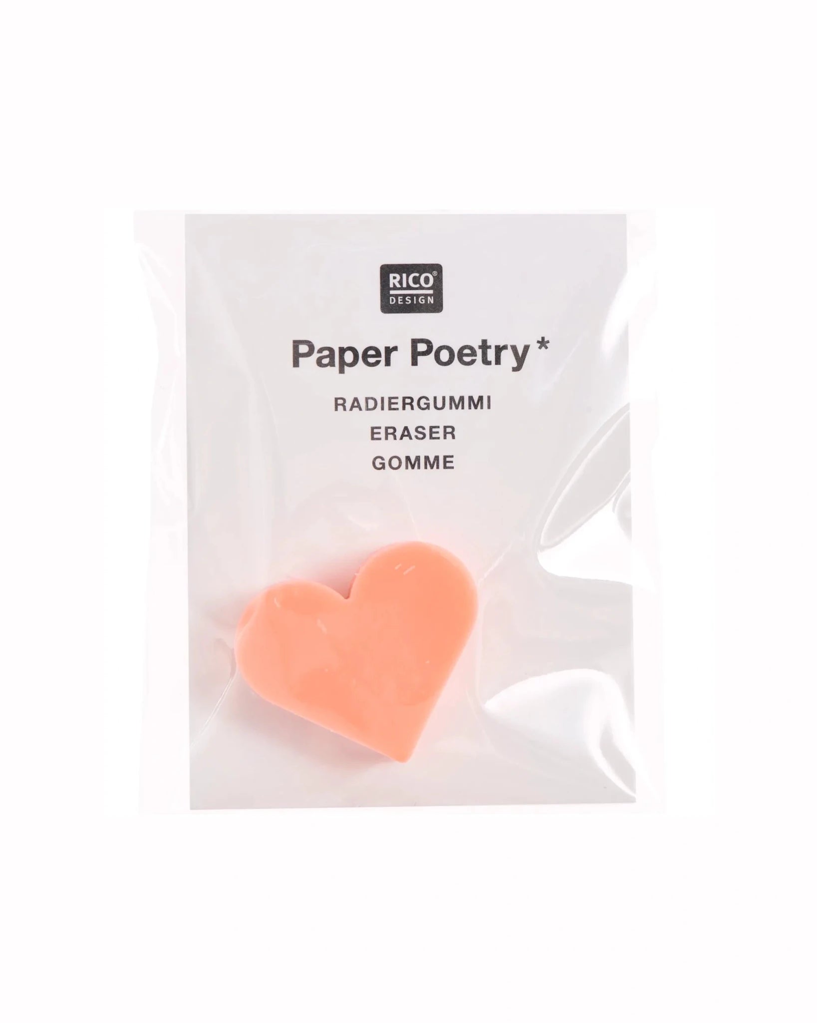 Rico Design - Mini-Radiergummi • Herz Neonrot - ROSA ECK
