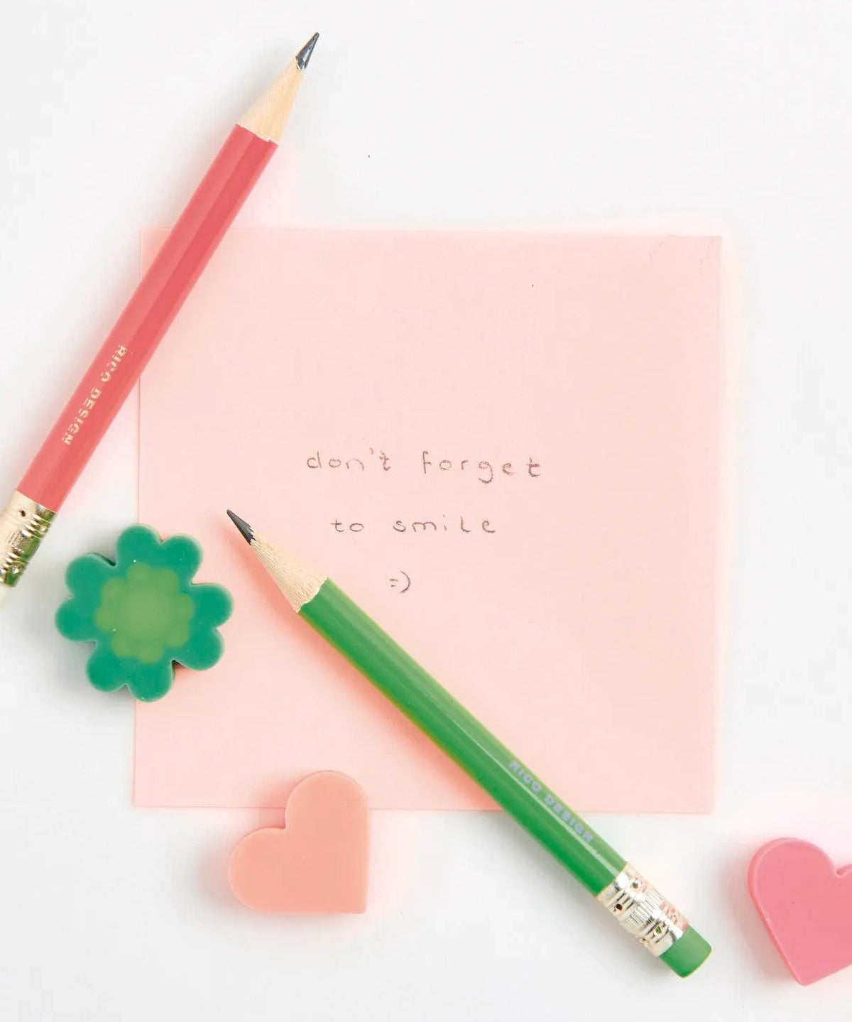 Rico Design - Mini-Radiergummi • Herz Neonrot - ROSA ECK