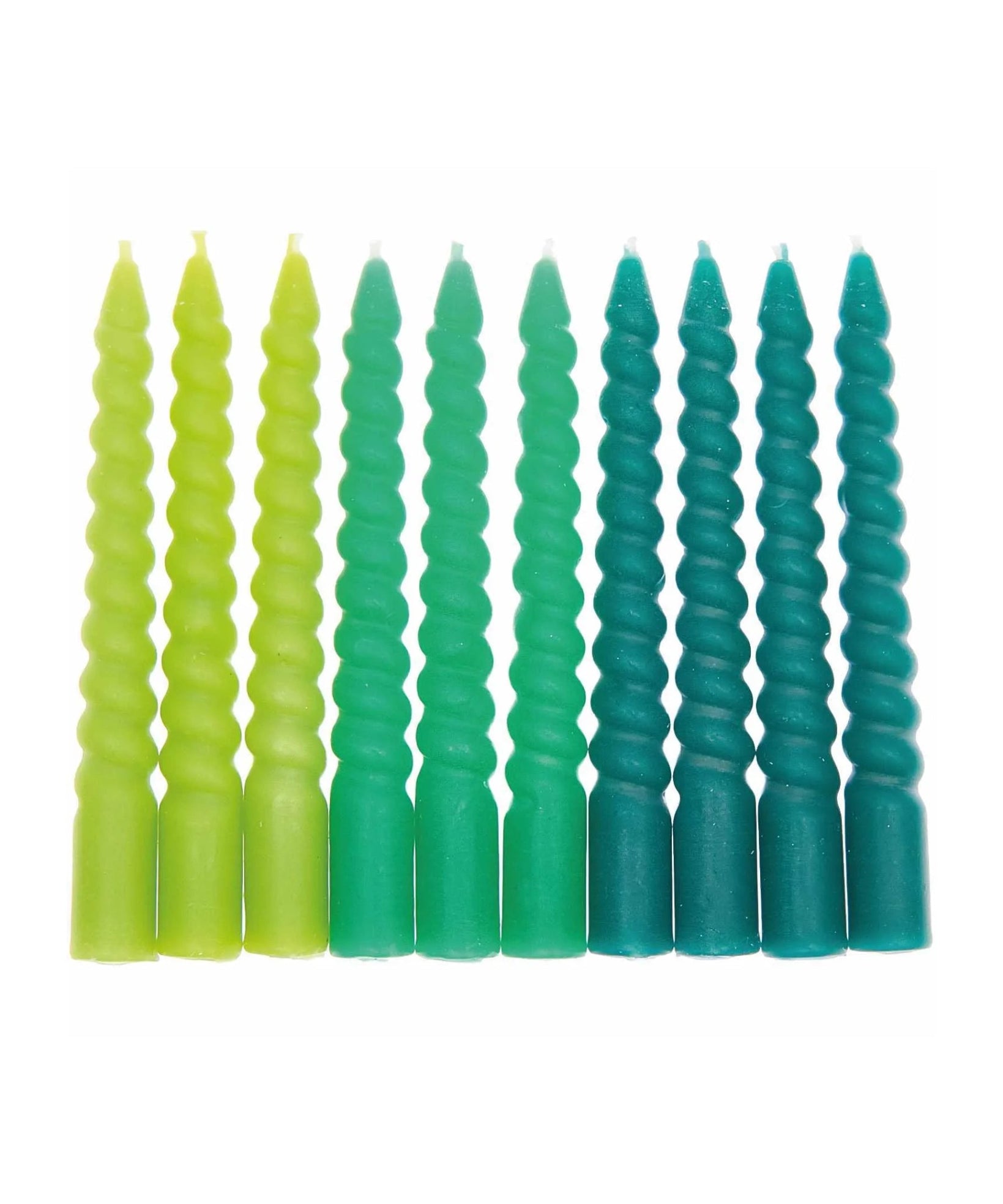 Rico Design - Mini - Spiralkerzen Set (10 Stück) | Green Mix - ROSA ECK Concept Store