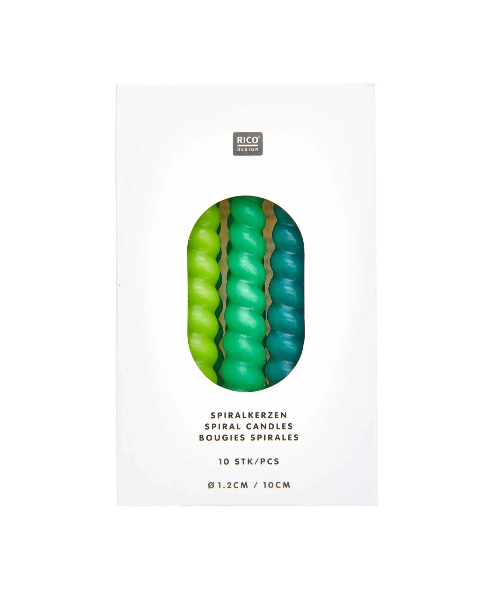 Rico Design - Mini - Spiralkerzen Set (10 Stück) | Green Mix - ROSA ECK Concept Store