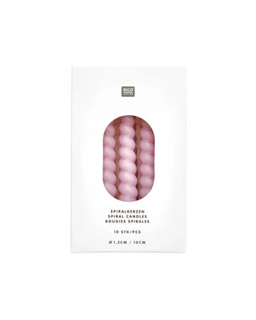 Rico Design - Mini - Spiralkerzen Set (10 Stück) • Rose - Kerzen - ROSA ECK