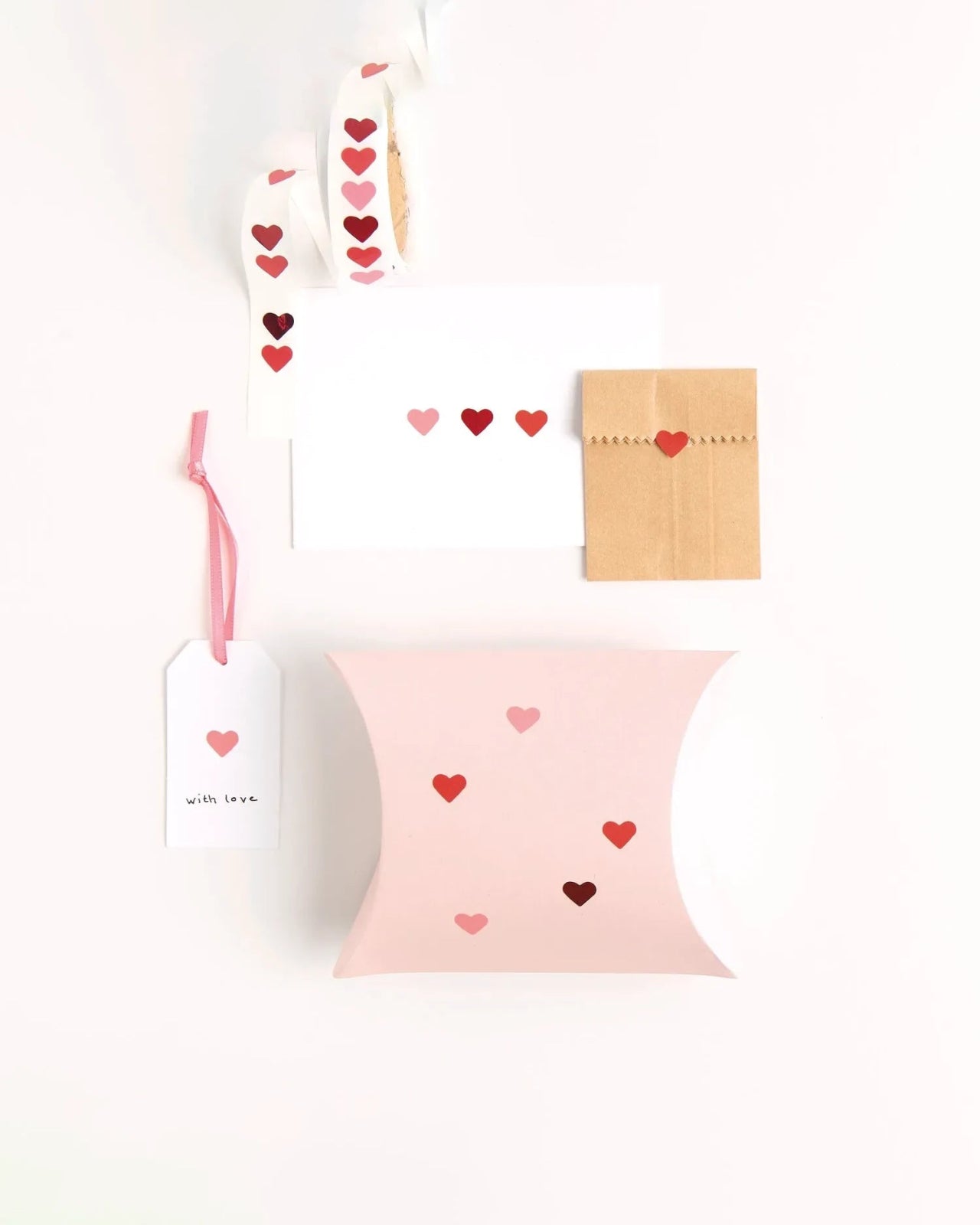 Rico Design - MINI - STICKER HERZEN • Neon/Rot (Rolle, 80 Stück) - Sticker - ROSA ECK