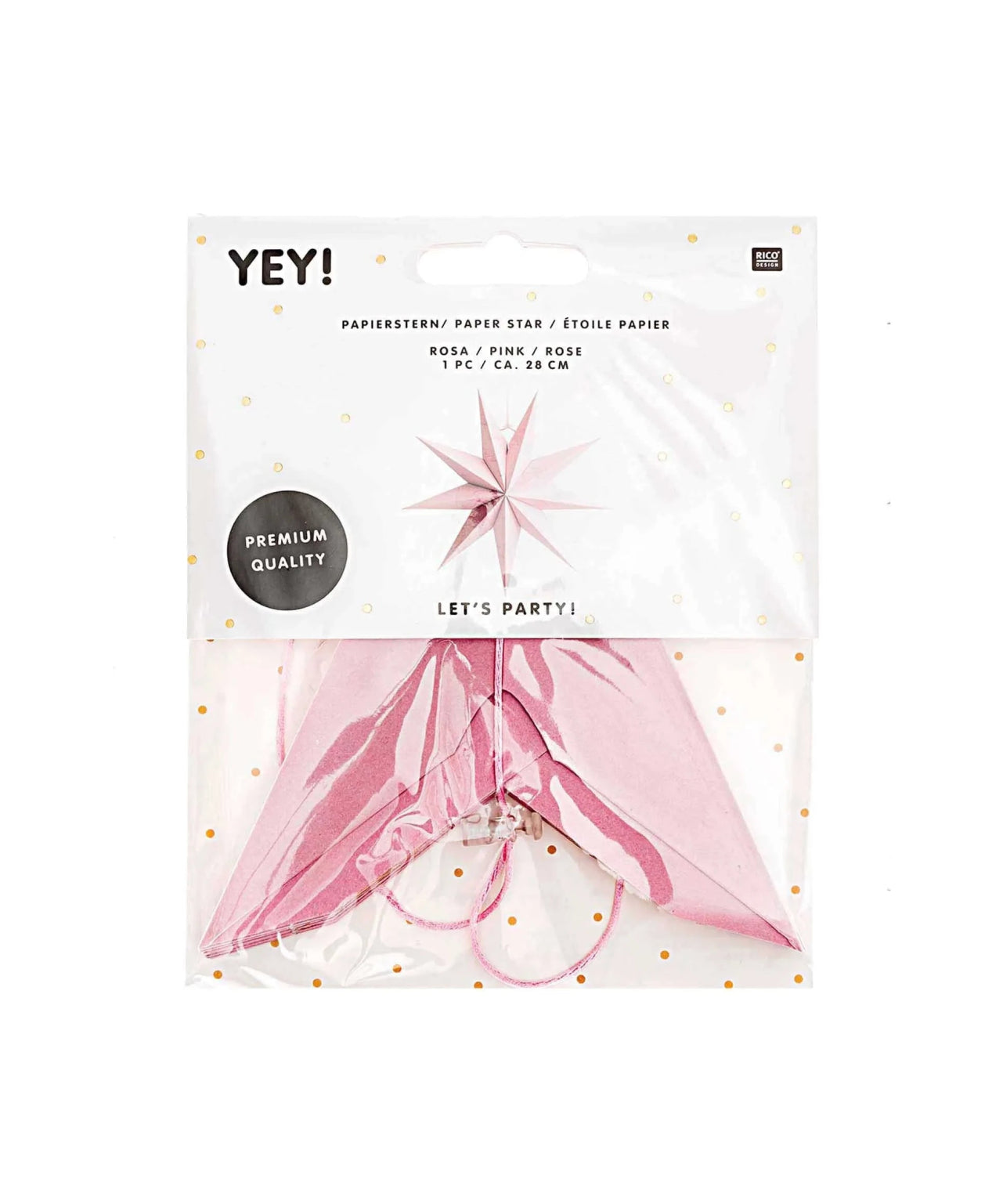 Rico Design - Papierstern Auffaltbar (⌀ 28 cm) • Rosa - Papierstern - ROSA ECK