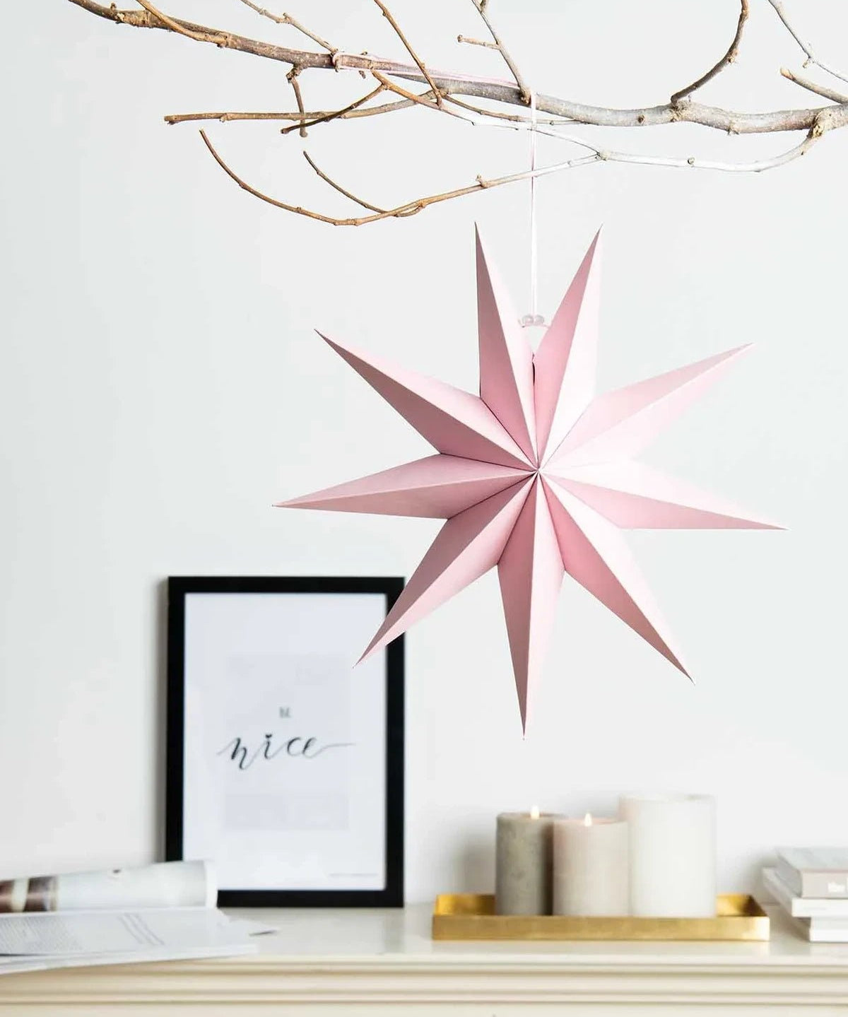 Rico Design - Papierstern Auffaltbar (⌀ 28 cm) • Rosa - Papierstern - ROSA ECK