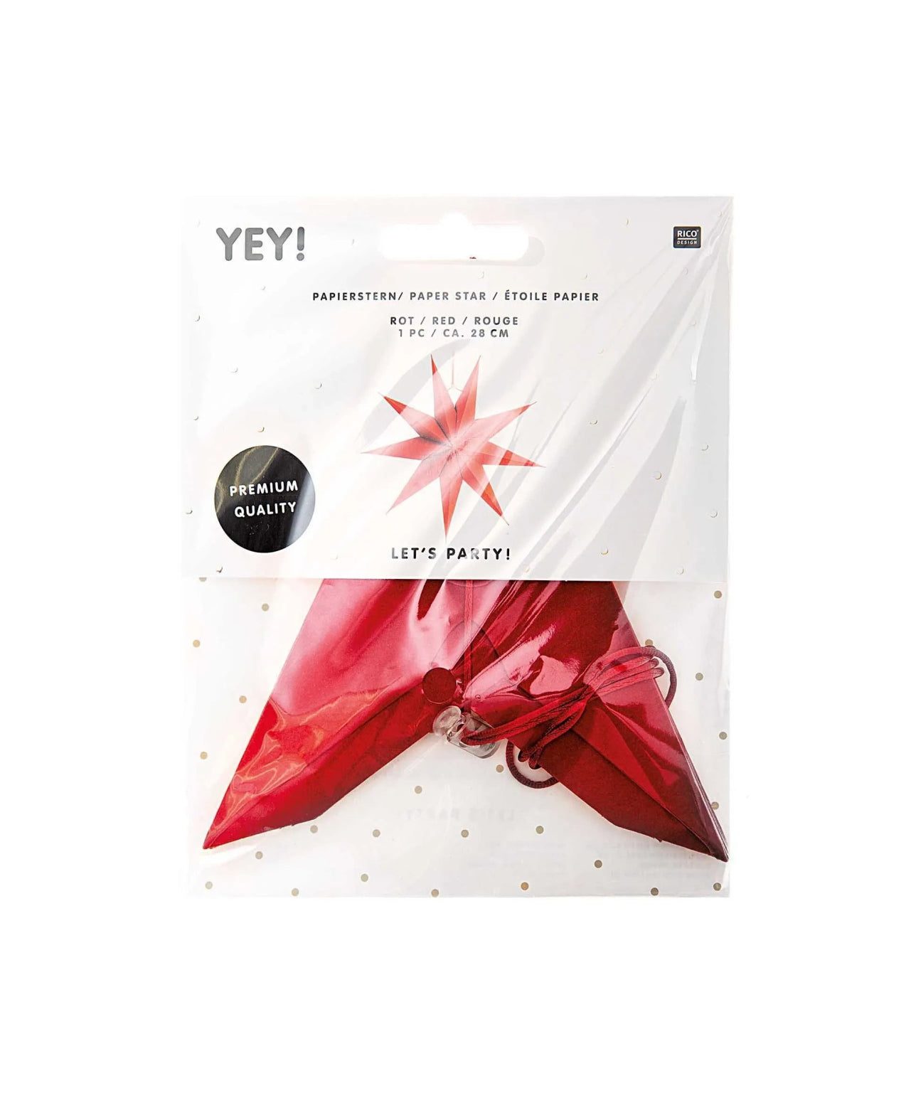 Rico Design - Papierstern Auffaltbar (⌀ 28 cm) • Rot - Papierstern - ROSA ECK