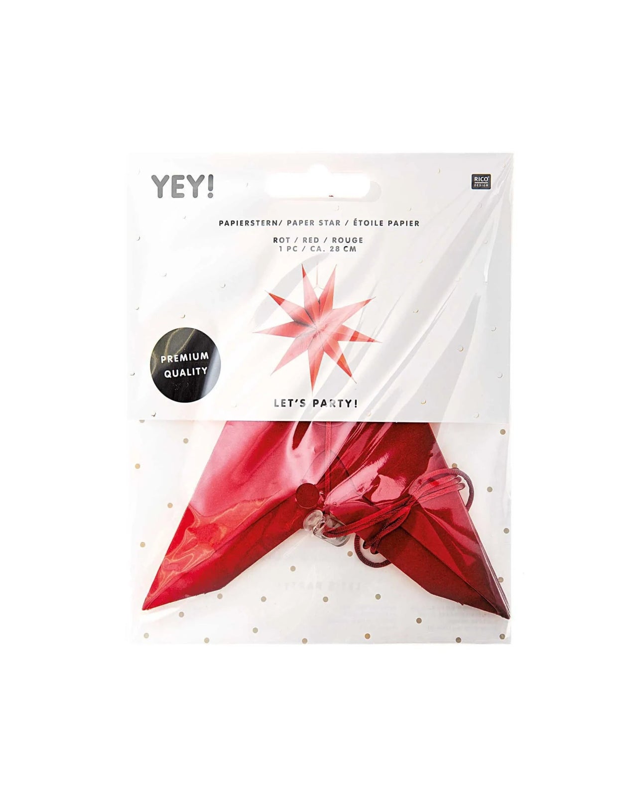 Rico Design - Papierstern Auffaltbar (⌀ 28 cm) • Rot - Papierstern - ROSA ECK