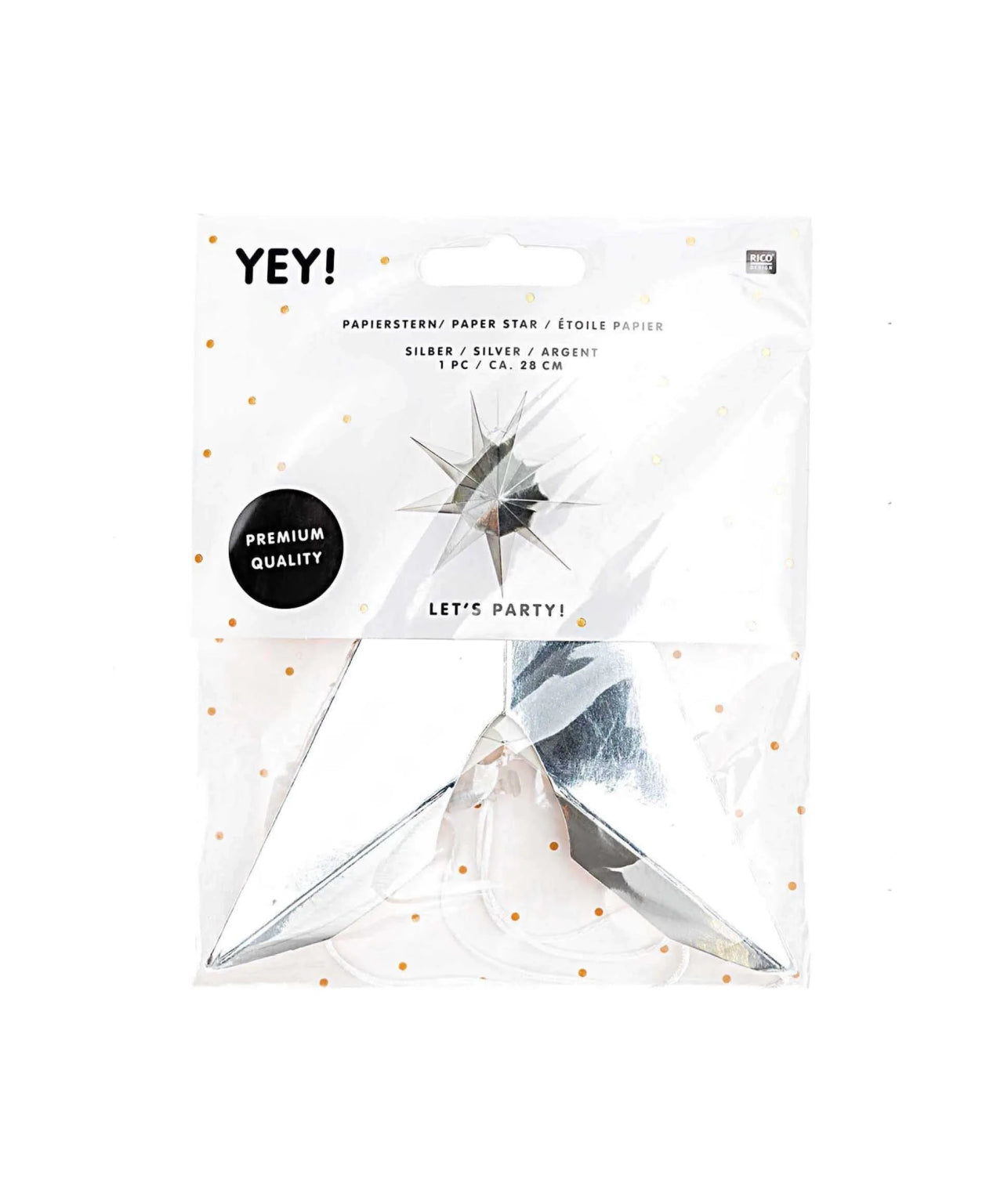 Rico Design - Papierstern Auffaltbar (⌀ 28 cm) • Silber Glänzend - Papierstern - ROSA ECK