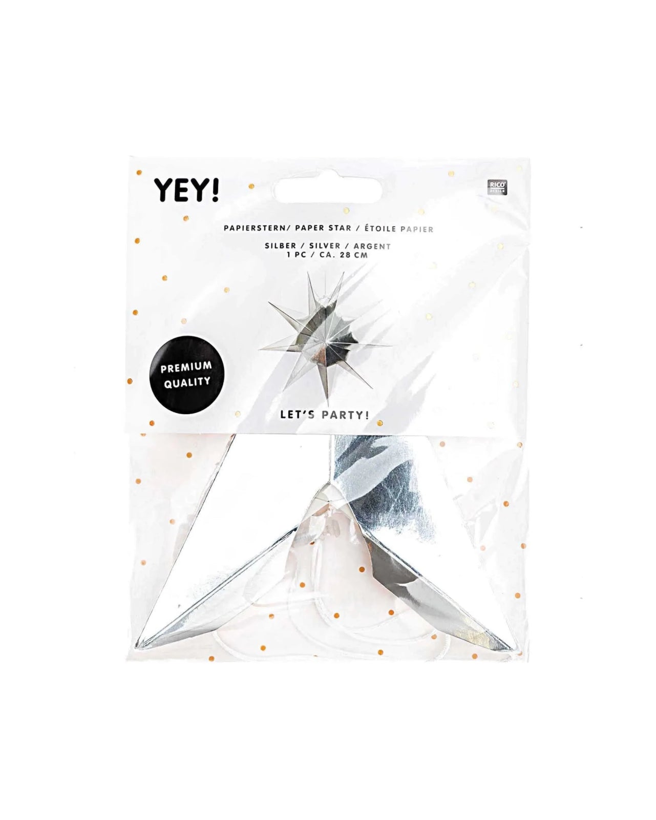 Rico Design - Papierstern Auffaltbar (⌀ 28 cm) • Silber Glänzend - Papierstern - ROSA ECK