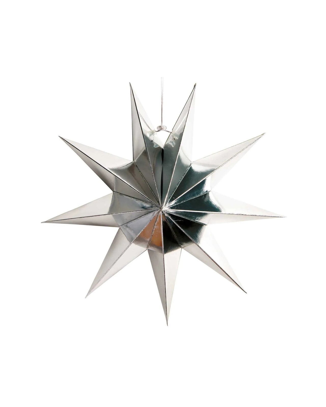 Rico Design - Papierstern Auffaltbar (⌀ 28 cm) • Silber Glänzend - Papierstern - ROSA ECK
