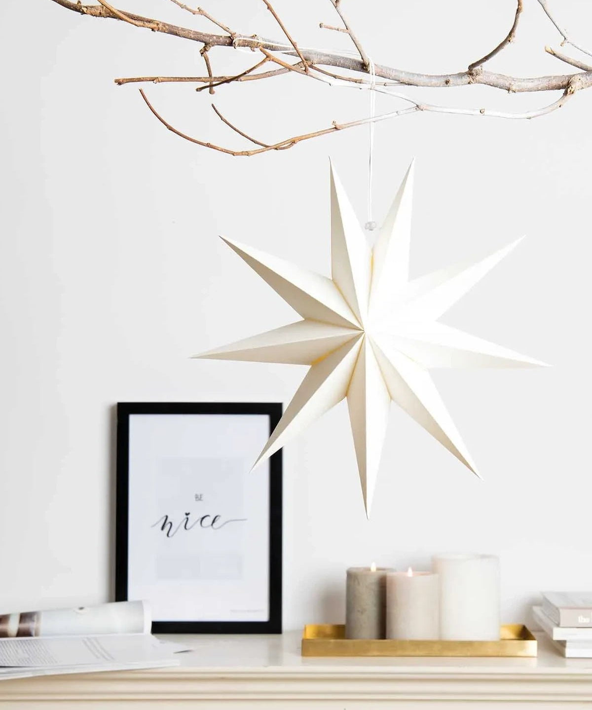 Rico Design - Papierstern Auffaltbar (⌀ 28 cm) • Weiß - Papierstern - ROSA ECK