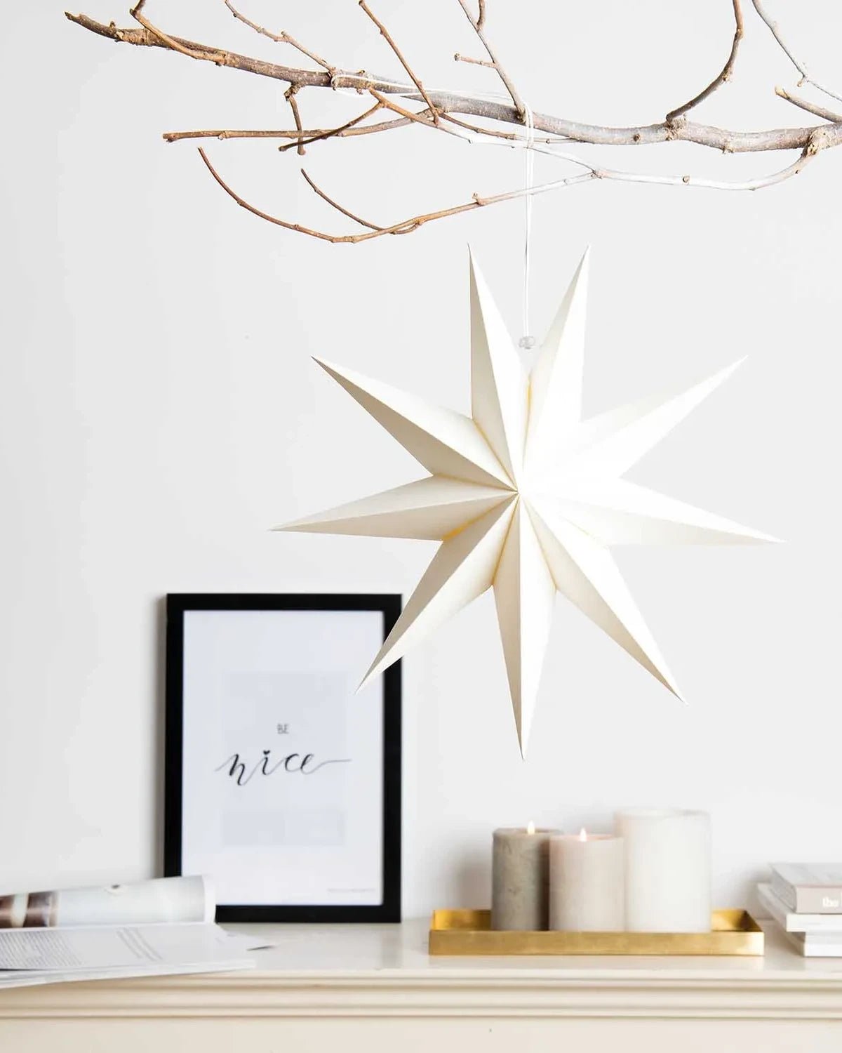 Rico Design - Papierstern Auffaltbar (⌀ 28 cm) • Weiß - Papierstern - ROSA ECK