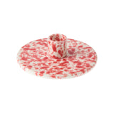 Rico Design - Porzellan Kerzenhalter Kugel • Rot - Weiß Marmoriert - Kerzenständer - ROSA ECK
