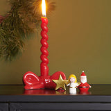 Rico Design - Porzellan Kerzenhalter Schleife • Rot - Kerzenständer - ROSA ECK