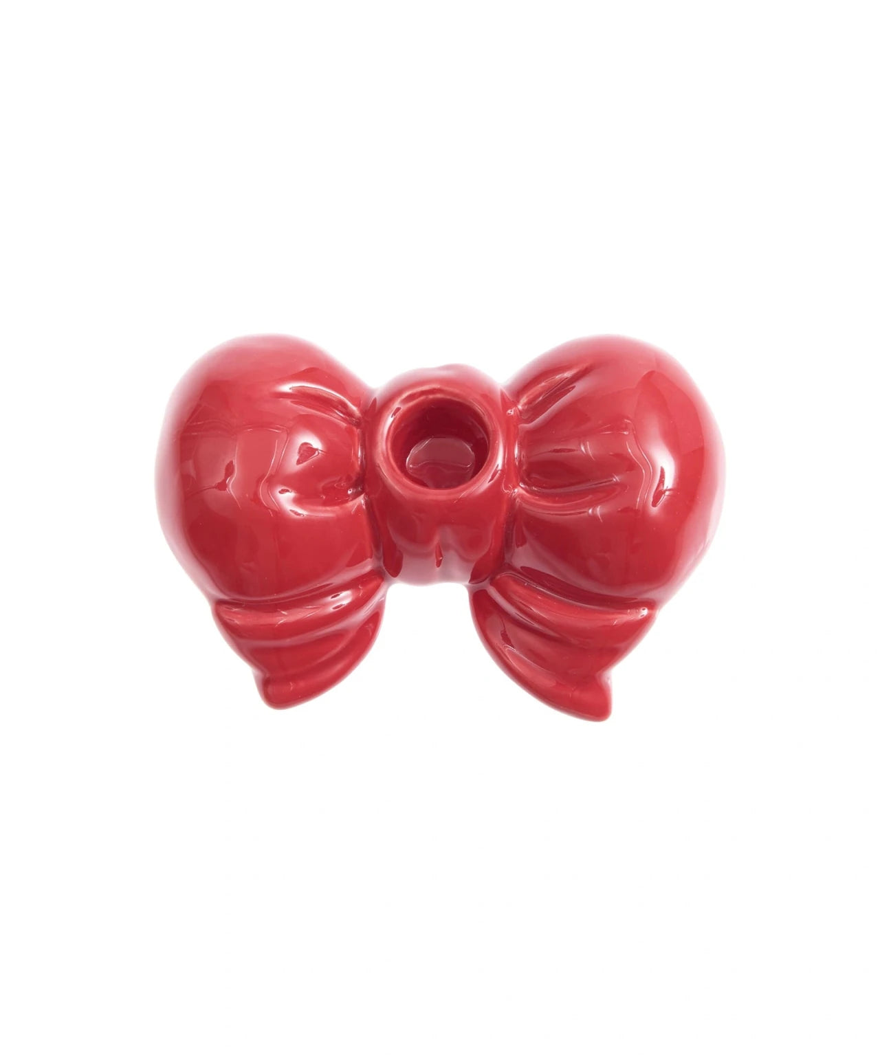 Rico Design - Porzellan Kerzenhalter Schleife Rund • Rot - ROSA ECK