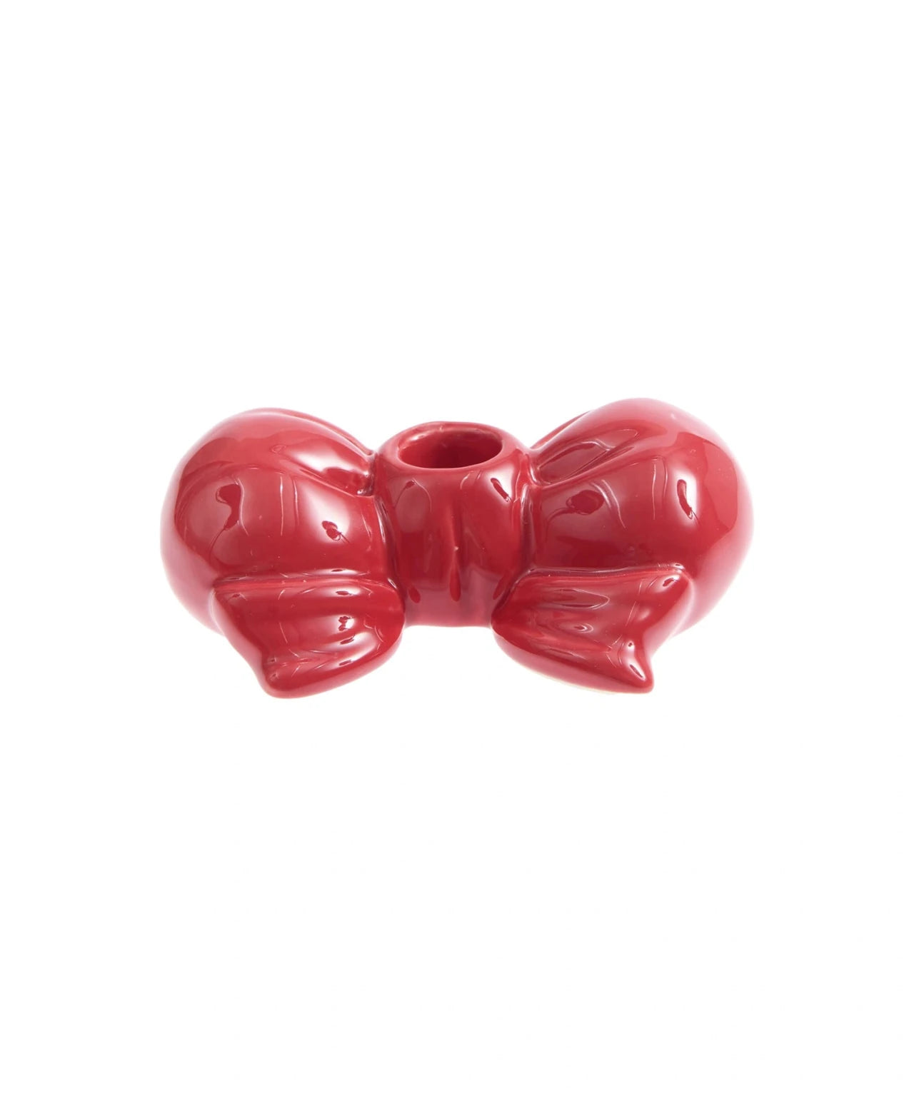 Rico Design - Porzellan Kerzenhalter Schleife Rund • Rot - ROSA ECK