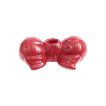 Rico Design - Porzellan Kerzenhalter Schleife Rund • Rot - ROSA ECK