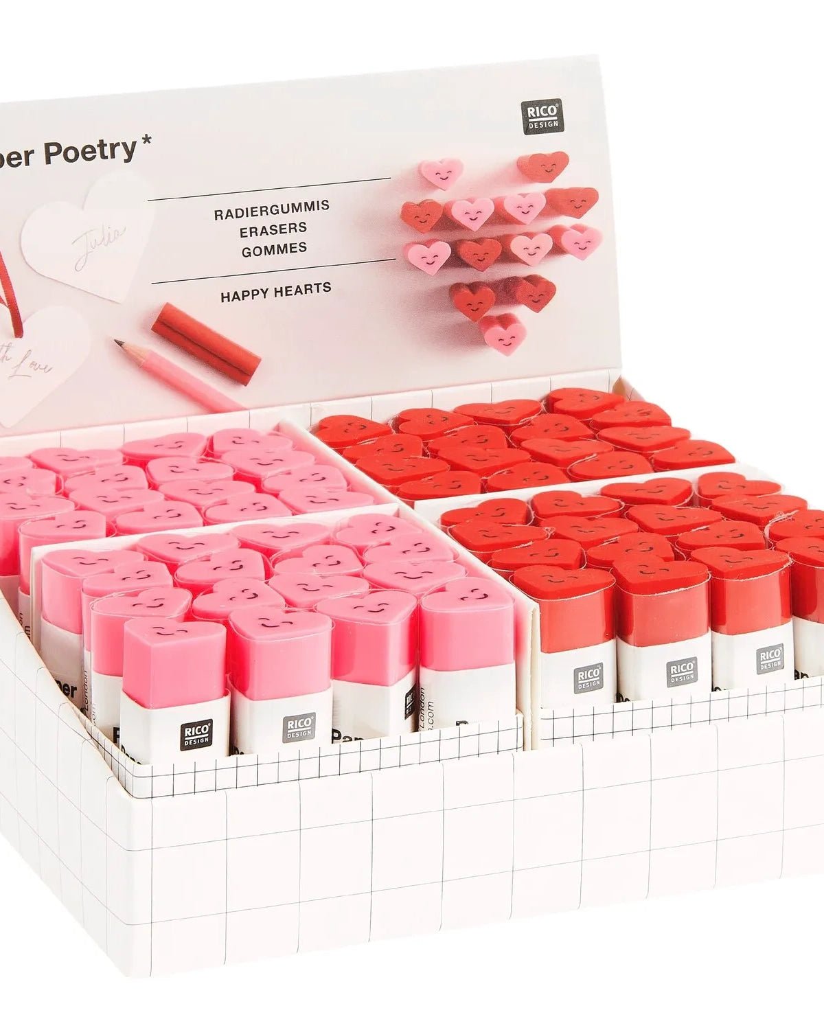 Rico Design - Radiergummi • Chingu Herzen Neonpink - ROSA ECK
