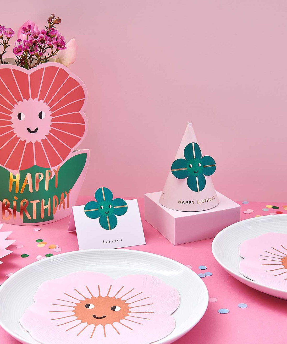 Rico Design - Serviette Blume - Serviette - ROSA ECK - Rosa, ,