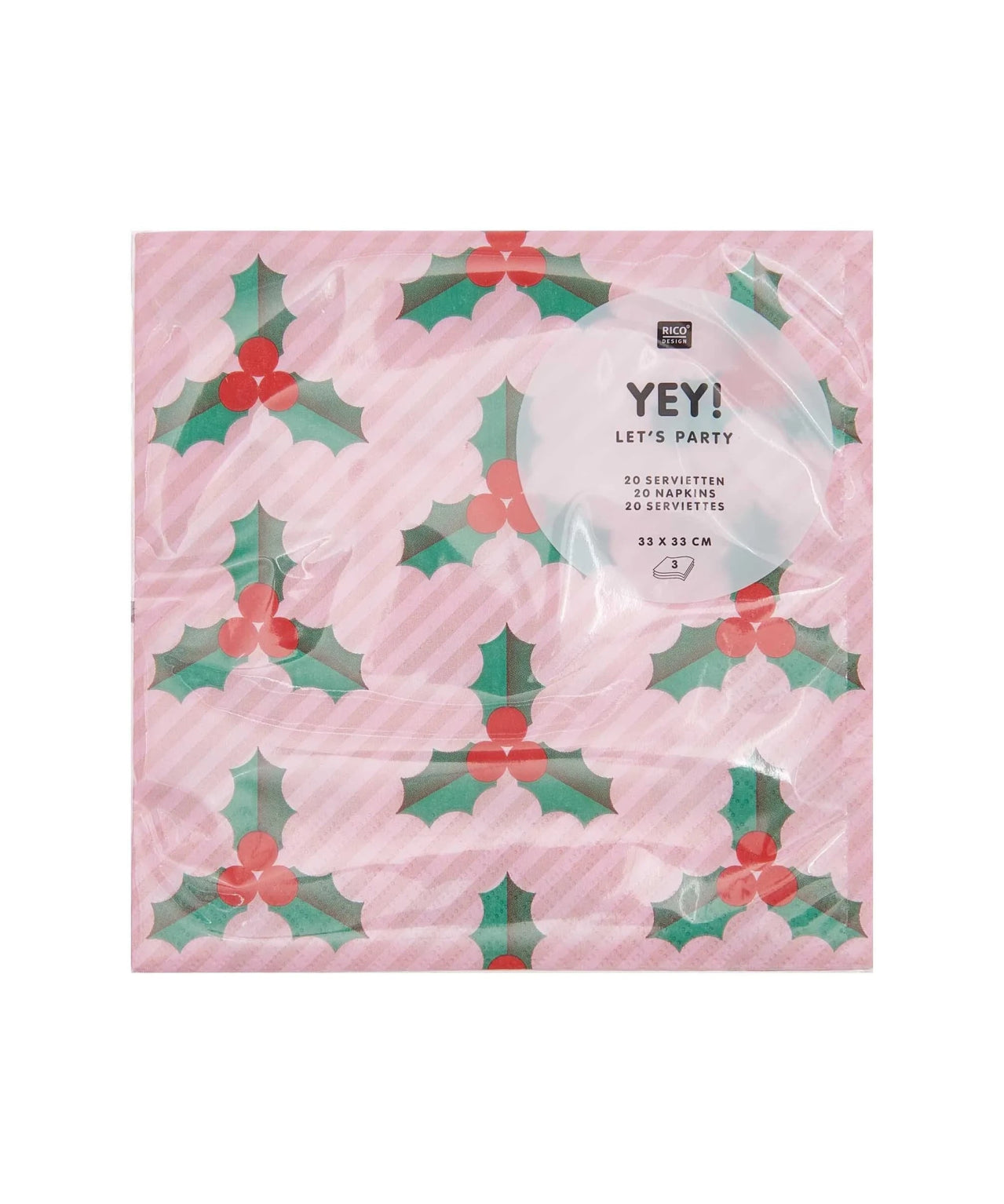 Rico Design - Servietten Ilex (20 Stück) - Servietten - ROSA ECK