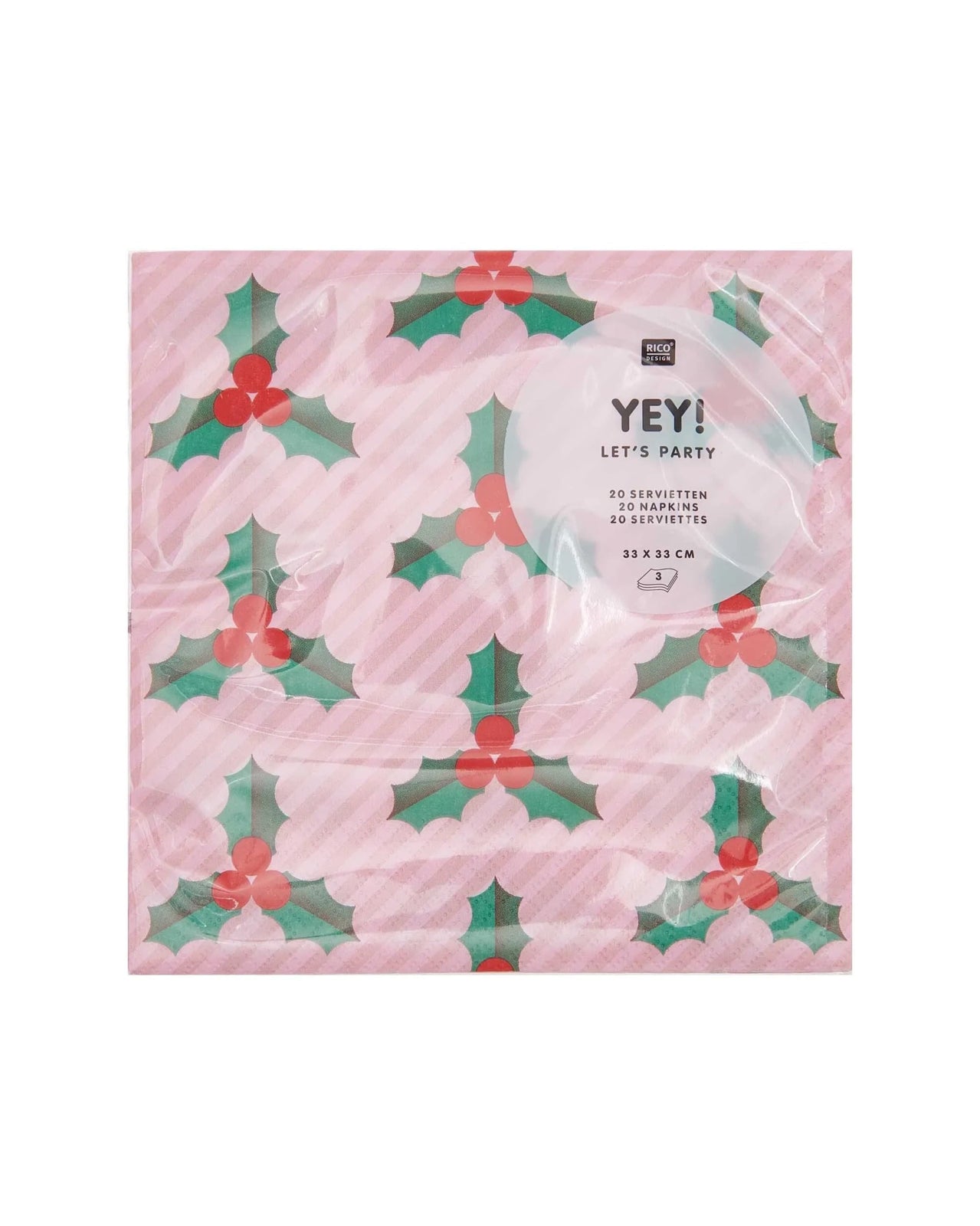 Rico Design - Servietten Ilex (20 Stück) - Servietten - ROSA ECK