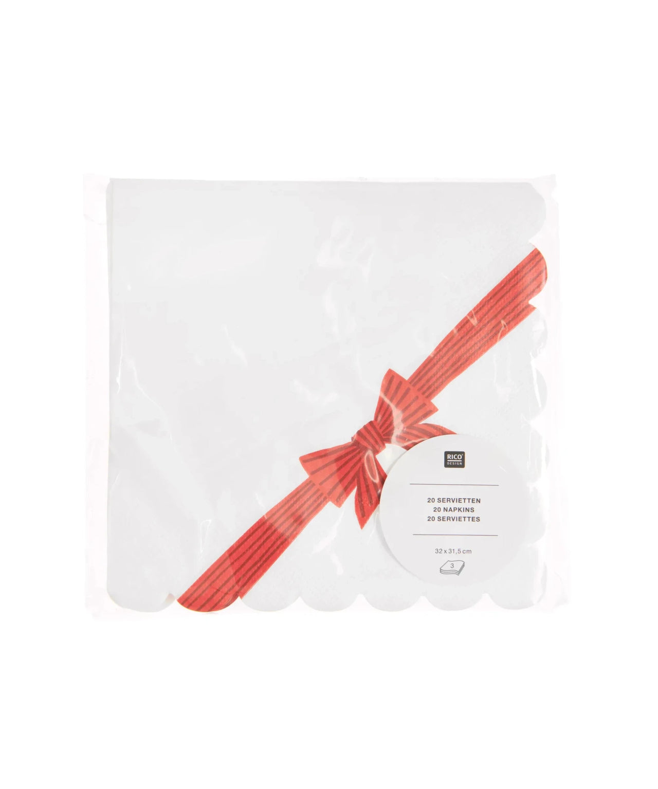 Rico Design - Servietten Schleifenband • Weiß (20 Stück) - Servietten - ROSA ECK