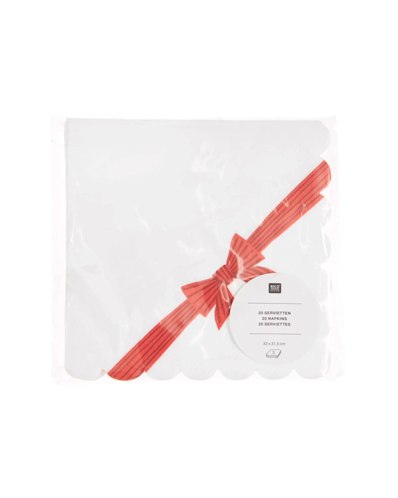 Rico Design - Servietten Schleifenband • Weiß (20 Stück) - Servietten - ROSA ECK