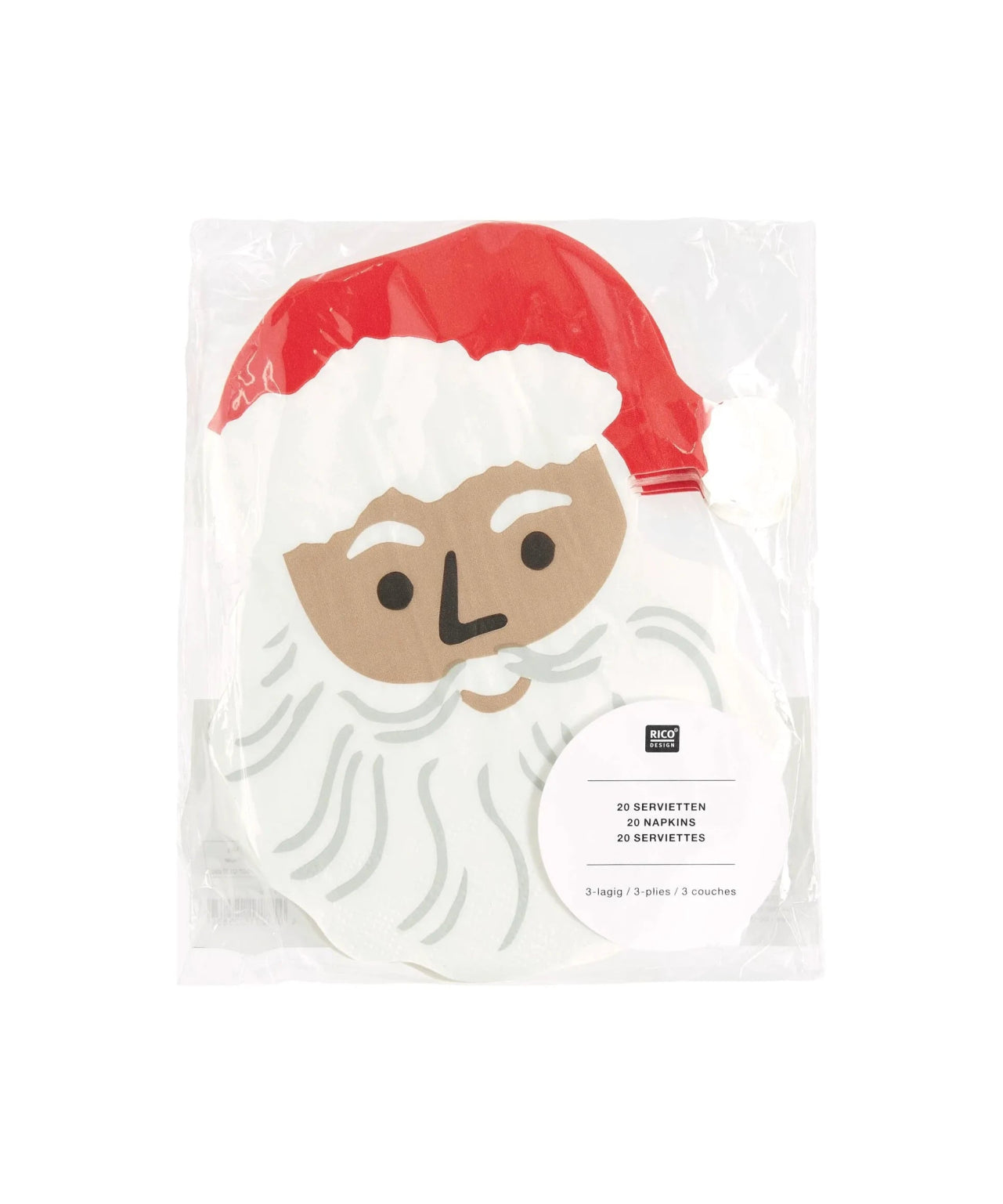 Rico Design - Servietten Weihnachtsmann • (20 Stück) - Servietten - ROSA ECK