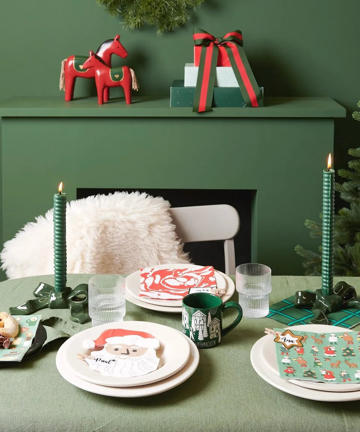 Rico Design - Servietten Weihnachtsmann • (20 Stück) - Servietten - ROSA ECK