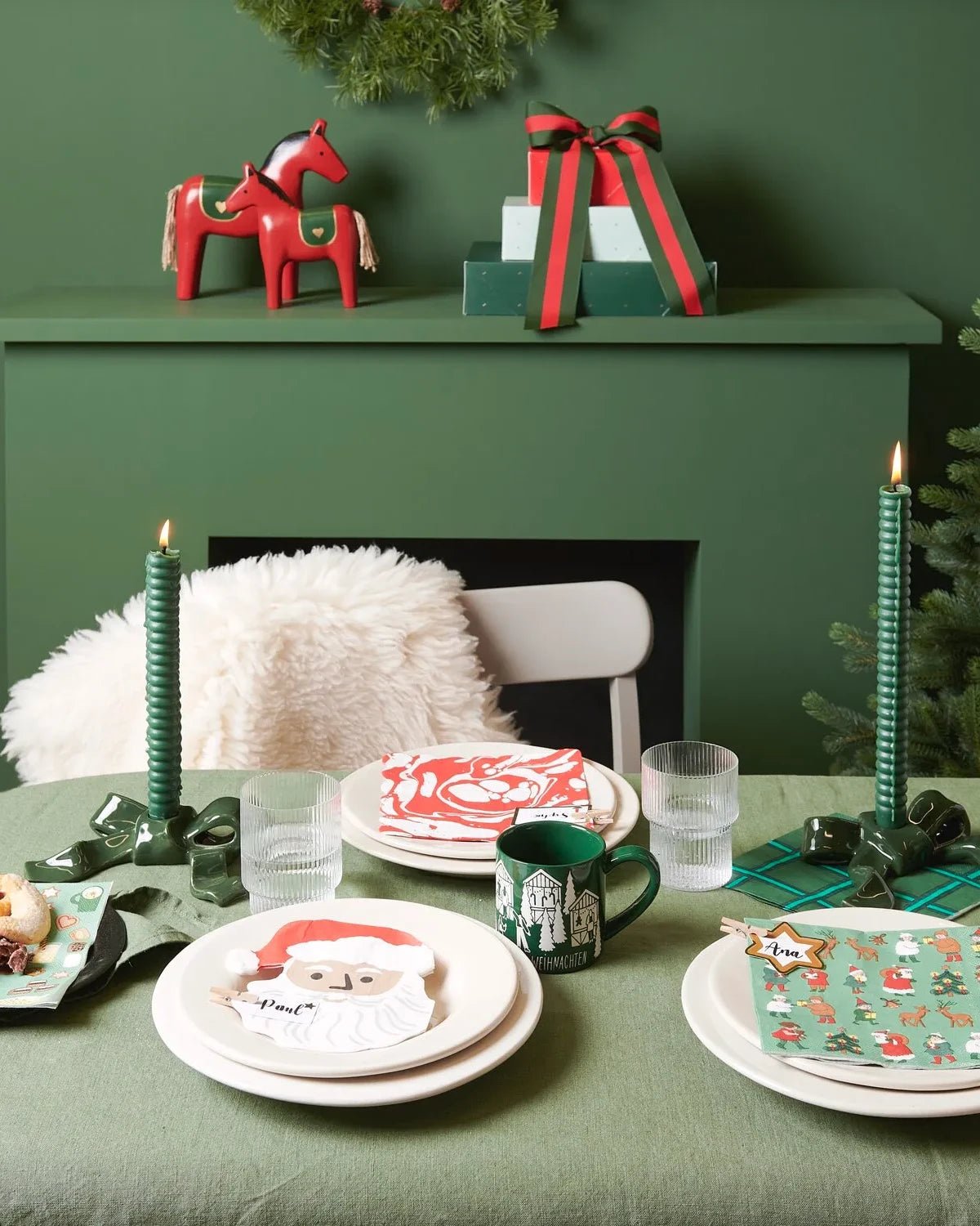 Rico Design - Servietten Weihnachtsmann • (20 Stück) - Servietten - ROSA ECK