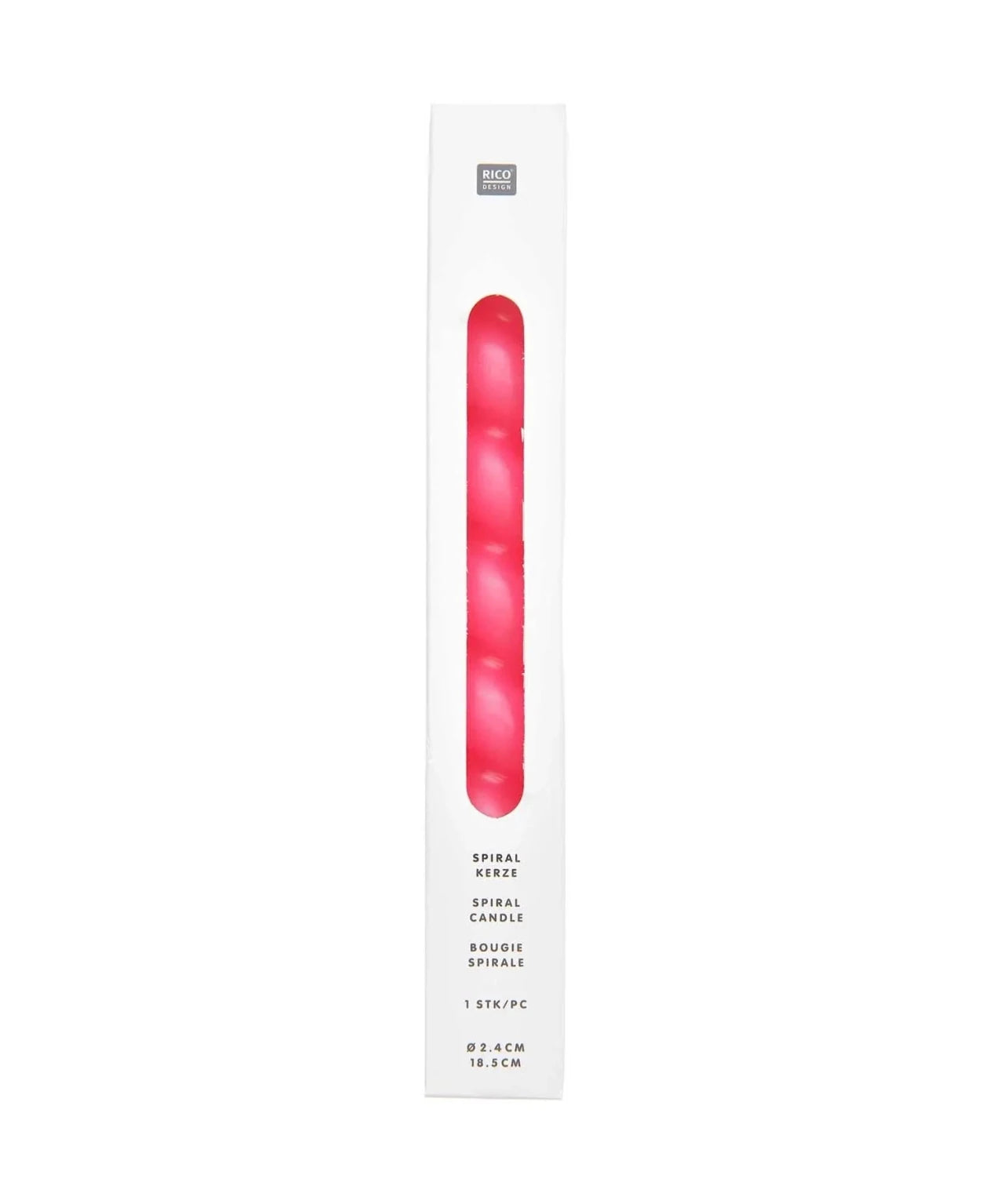 Rico Design - Spiralkerze (18,5 cm) • Neon Pink - ROSA ECK