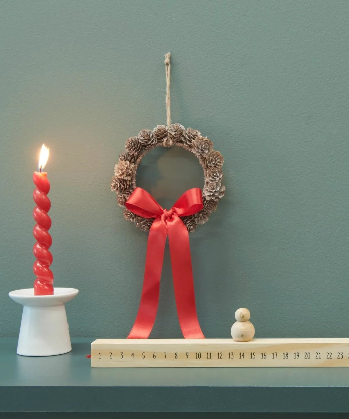 Rico Design - Spiralkerze (18,5 cm) • Rot - ROSA ECK