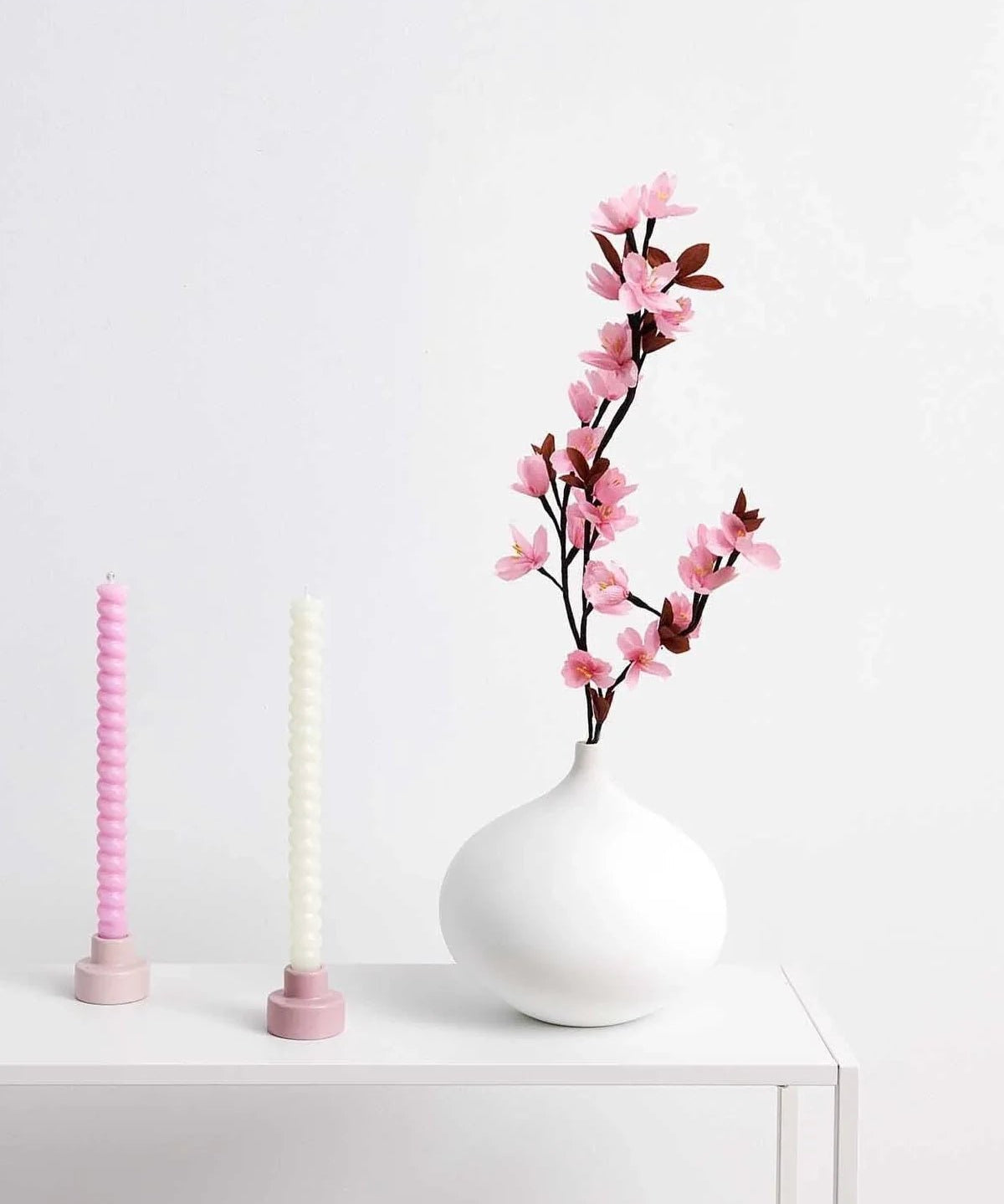 Rico Design - Spiralkerze (28 cm) • Cherry Blossom - ROSA ECK